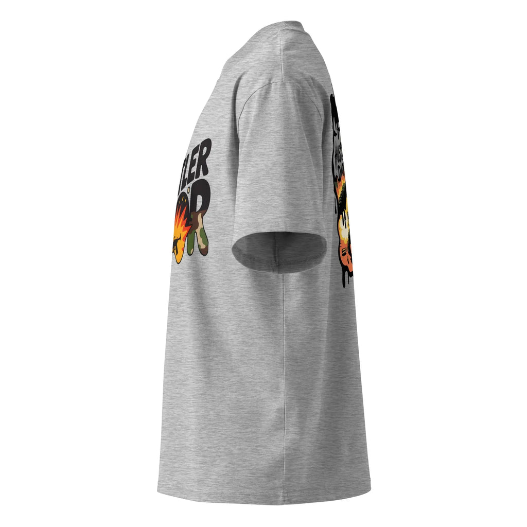 Camo Pattern Unisex organic oversized high neck t-shirt.