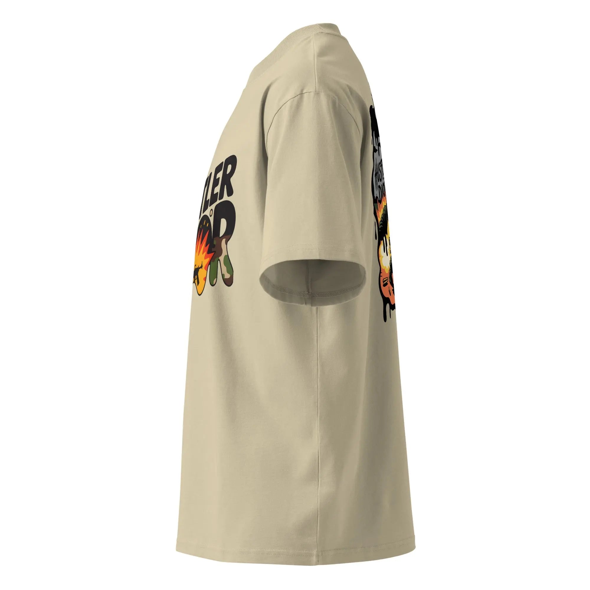 Camo Pattern Unisex organic oversized high neck t-shirt.