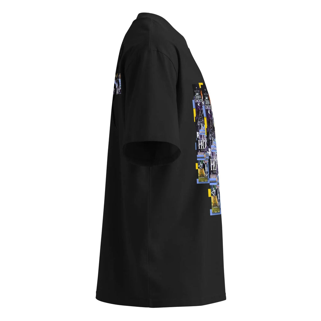 Collage The Halls Unisex organic oversized high neck t-shirt.