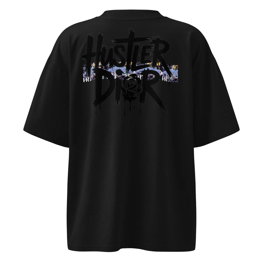 Collage The Halls Unisex organic oversized high neck t-shirt.