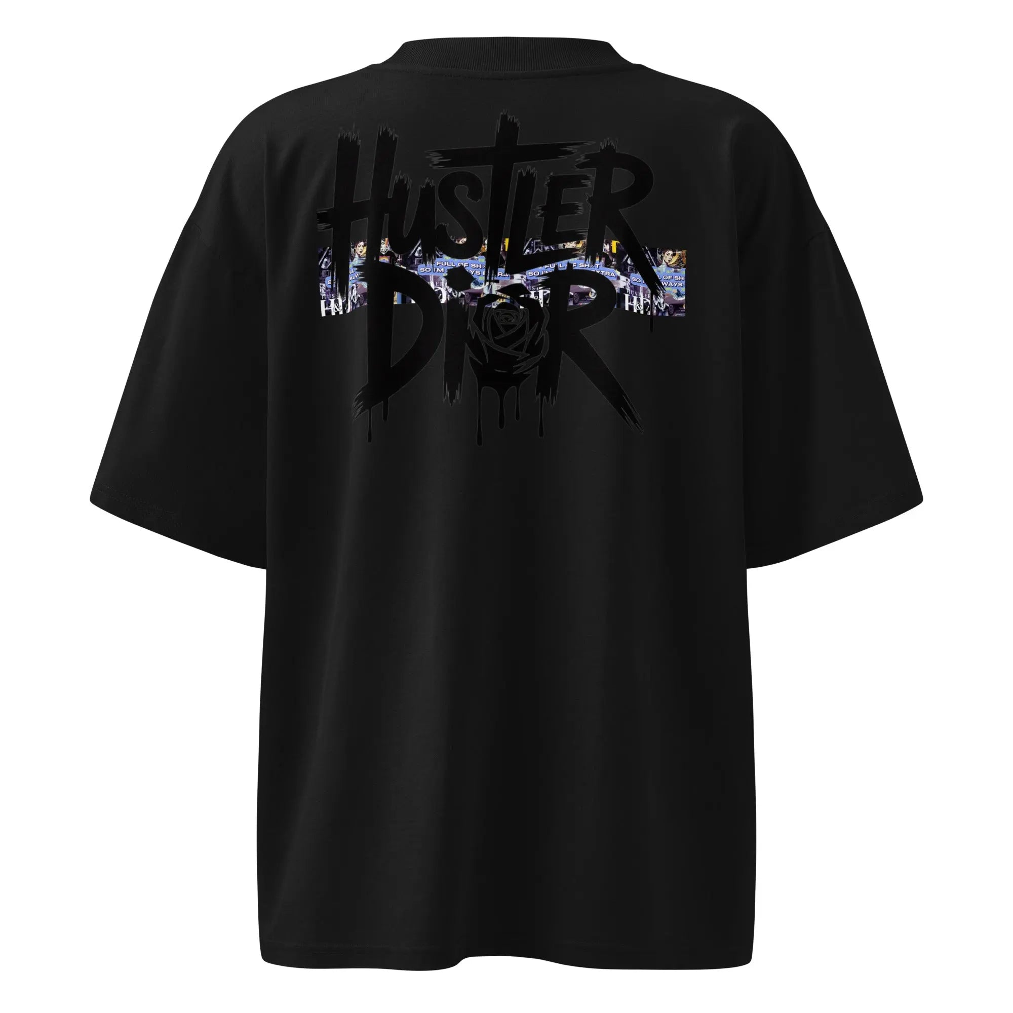 Collage The Halls Unisex organic oversized high neck t-shirt.