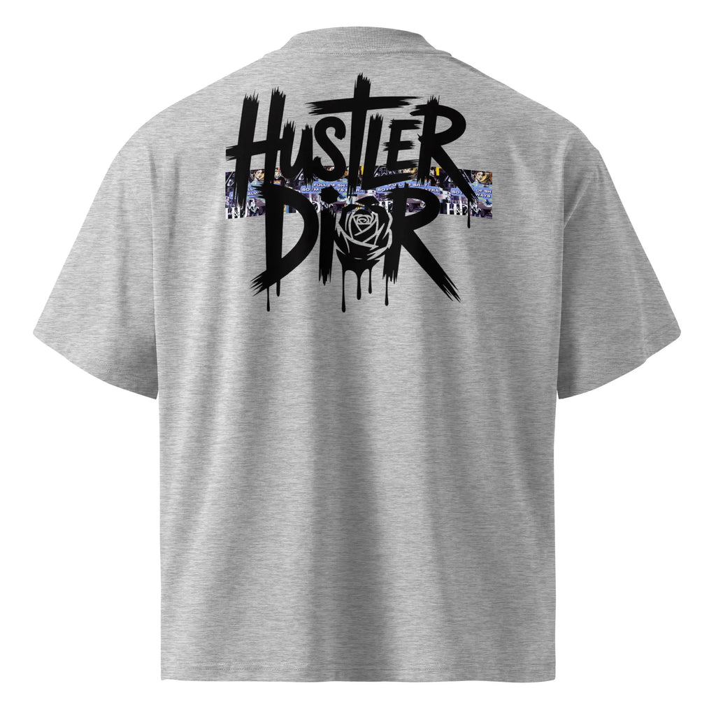 Collage The Halls Unisex organic oversized high neck t-shirt.