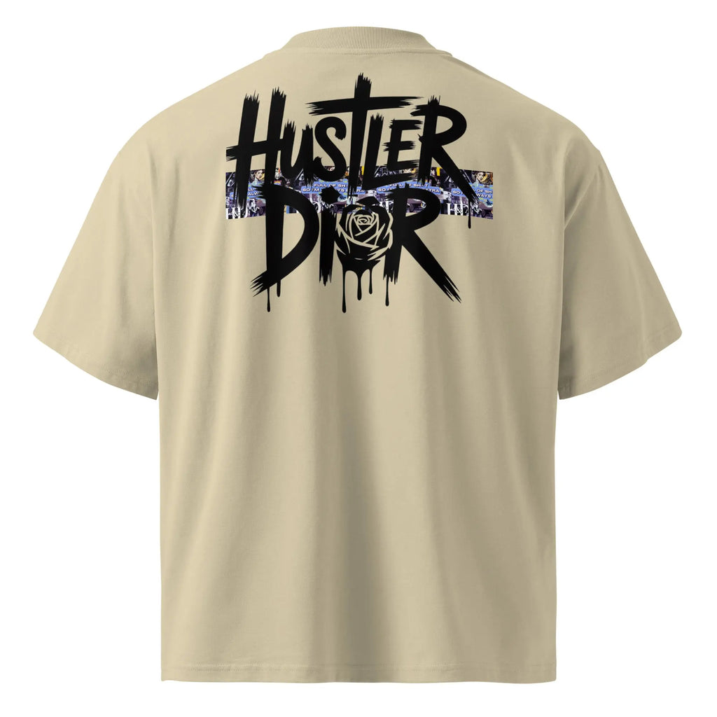 Collage The Halls Unisex organic oversized high neck t-shirt.