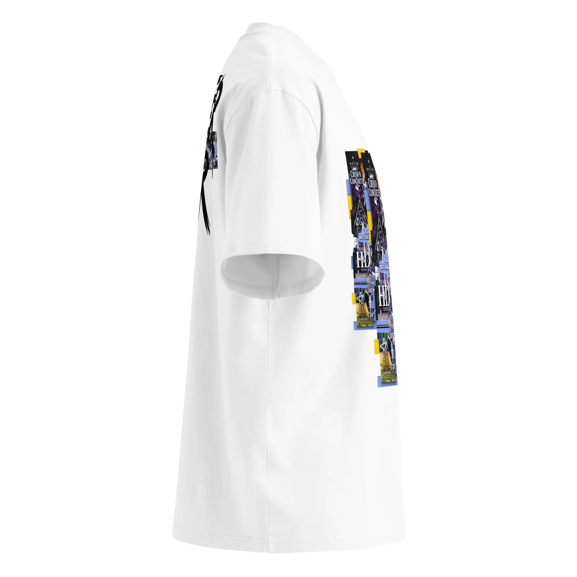 Collage The Halls Unisex organic oversized high neck t-shirt - Hustler Dior