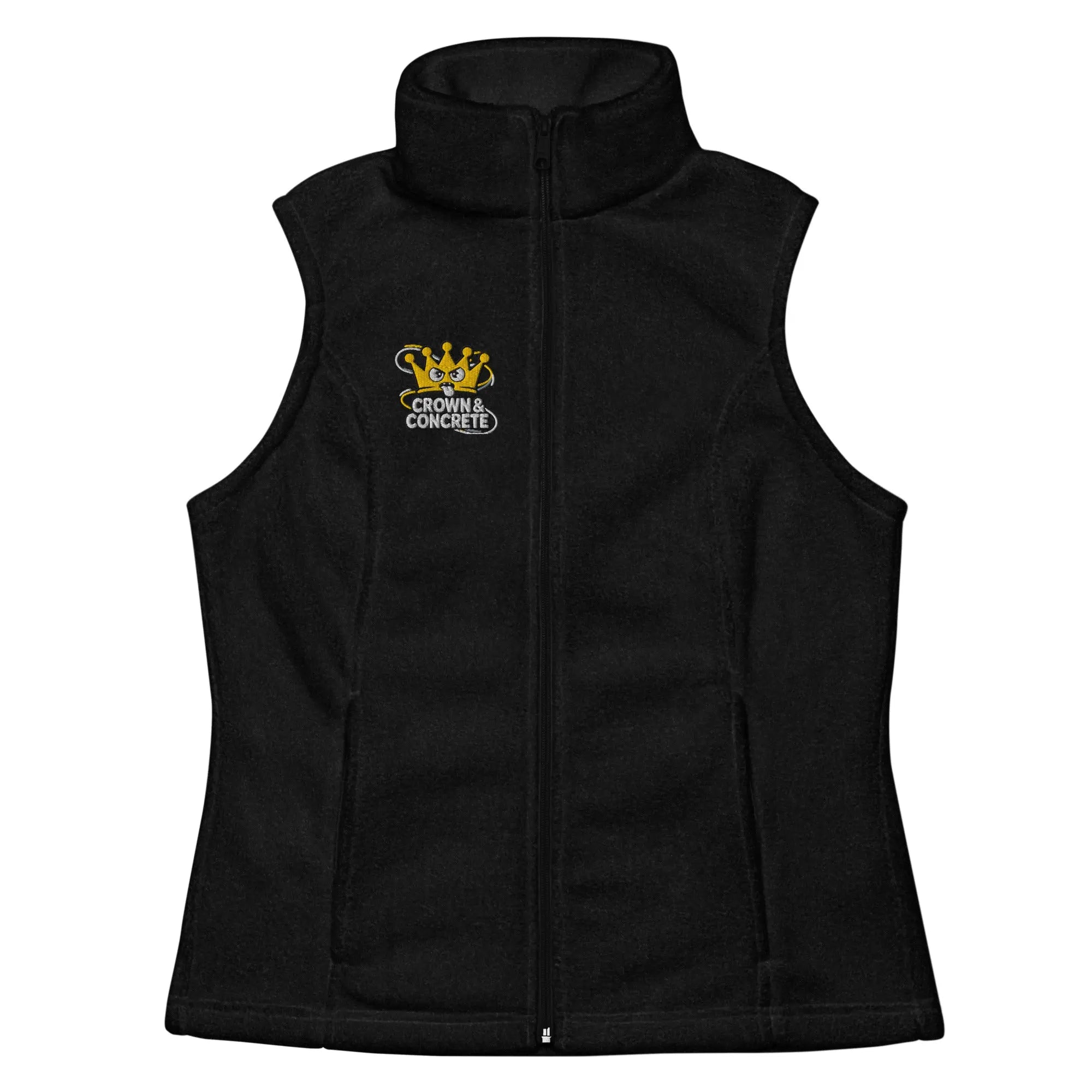 Crown and Concrete Embroidered Women's Columbia Fleece Vest | Cute Logo - Hustler Dior