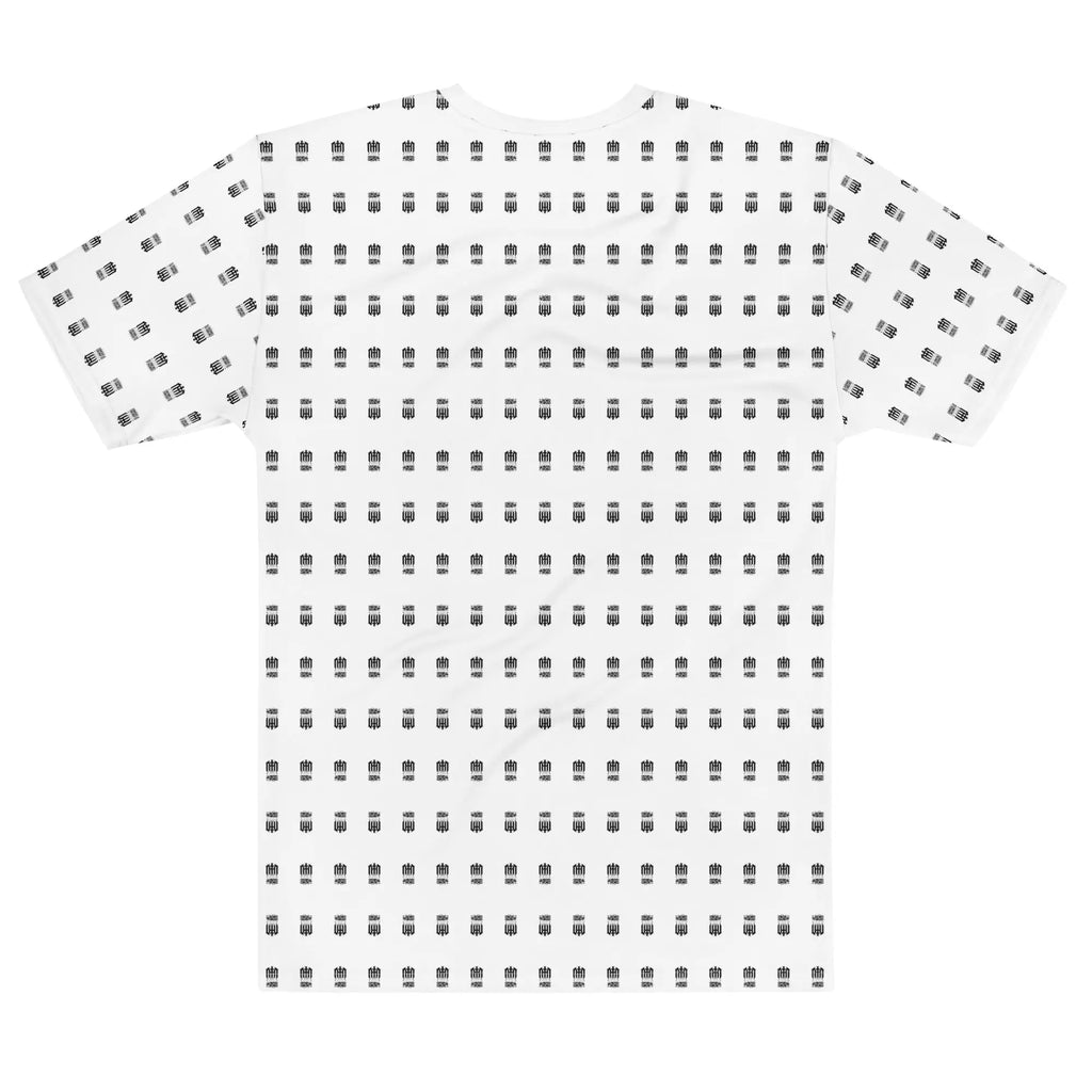 Crown and Concrete Repeated Pattern T-Shirt | Men's All - Over Print Cotton Crew Neck - Hustler Dior