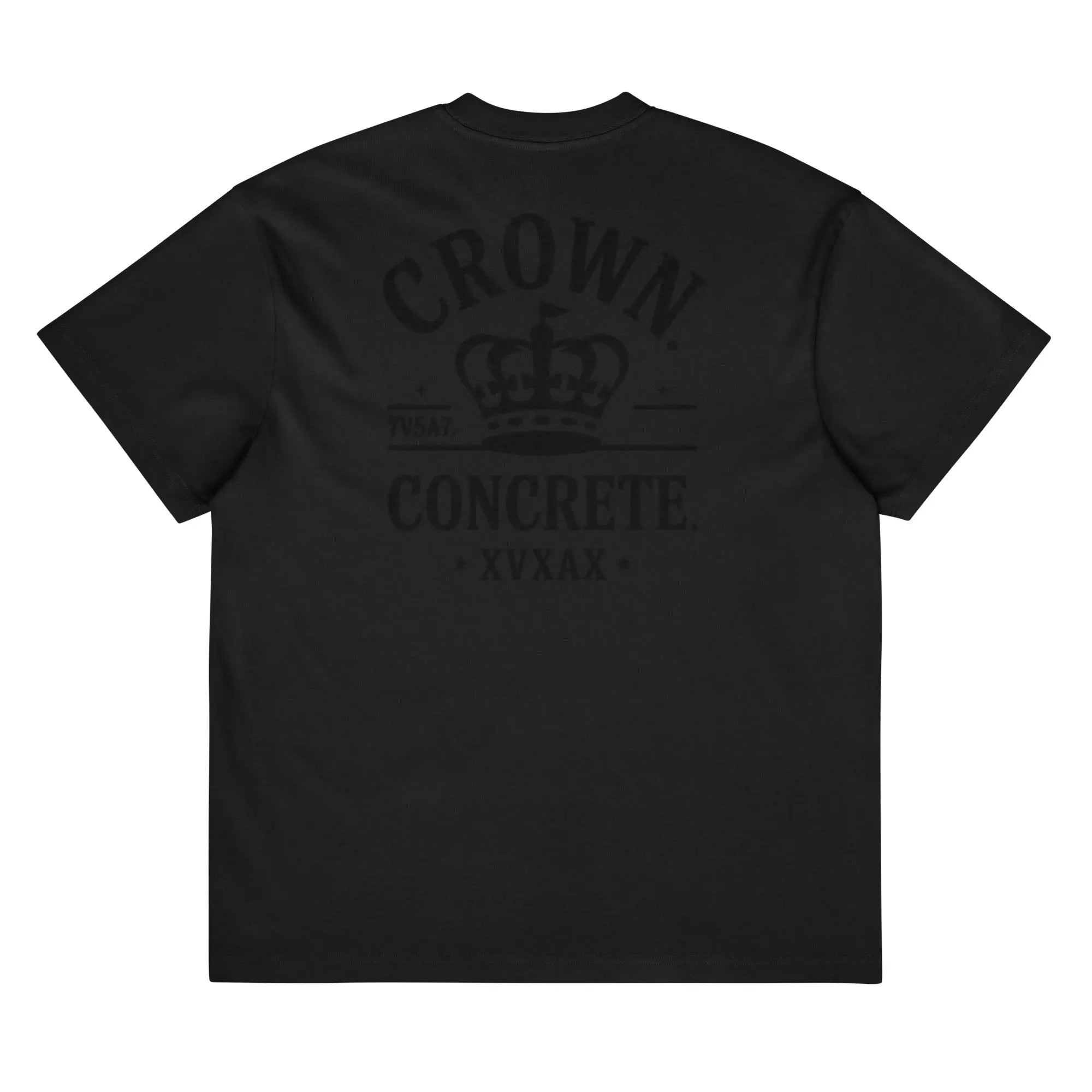 “Crown & Concrete Royal Gold Crown Logo Tee – Prestige Streetwear Fashion.