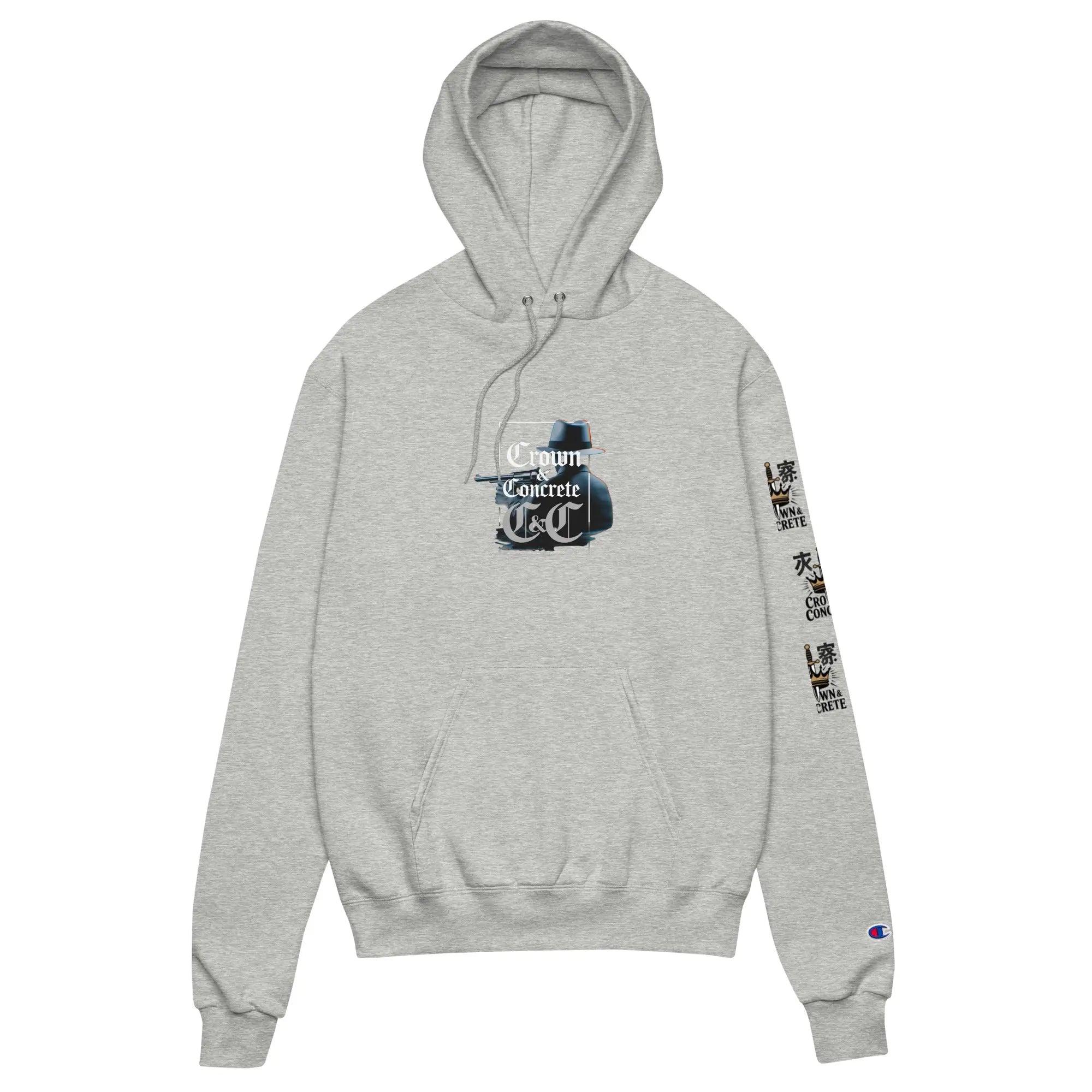 Crown & Concrete x Hustler Dior “Kingpin’s Throne” Champion Hoodie - Hustler Dior
