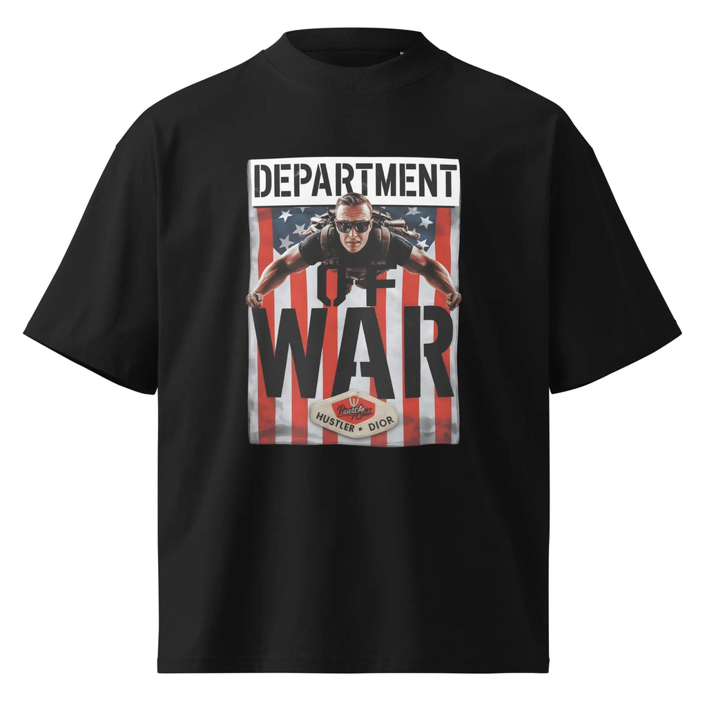 Hustler Dior: “Raise the Flag” — Oversized Department of War Tee.