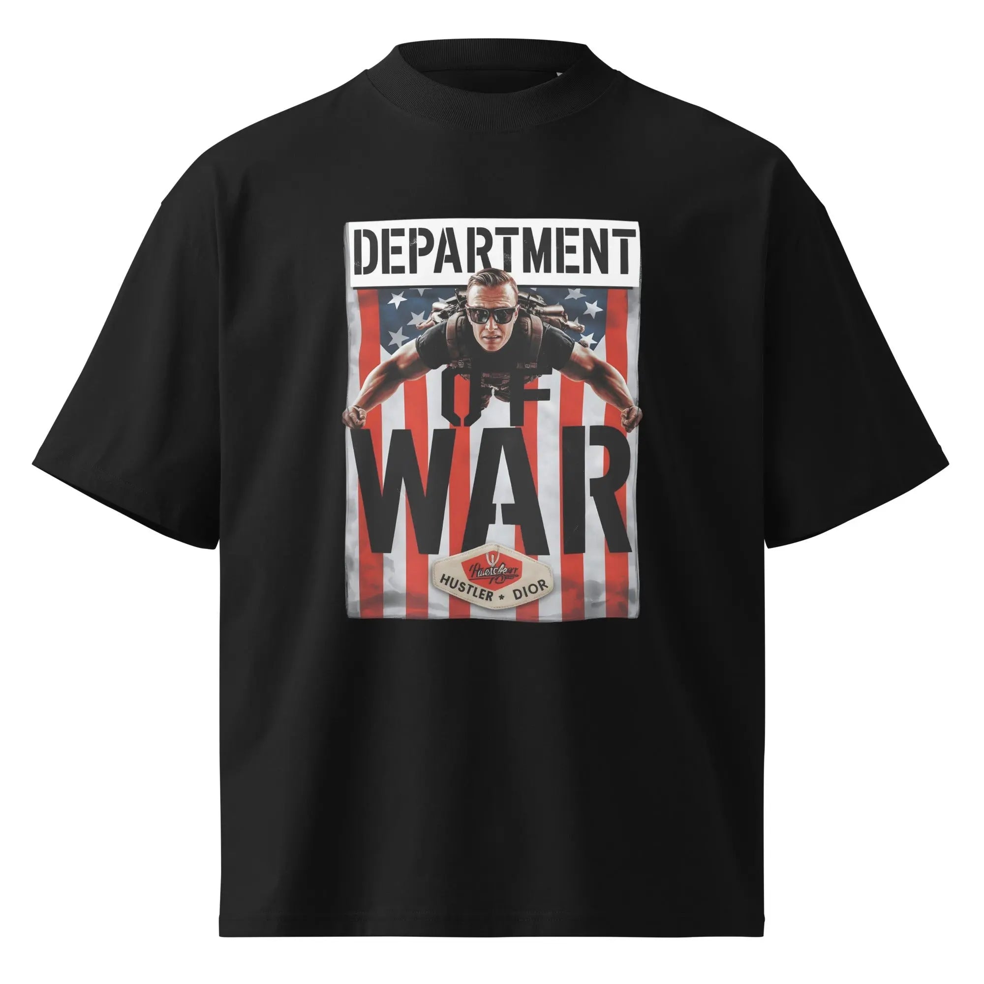 Hustler Dior: “Raise the Flag” — Oversized Department of War Tee.