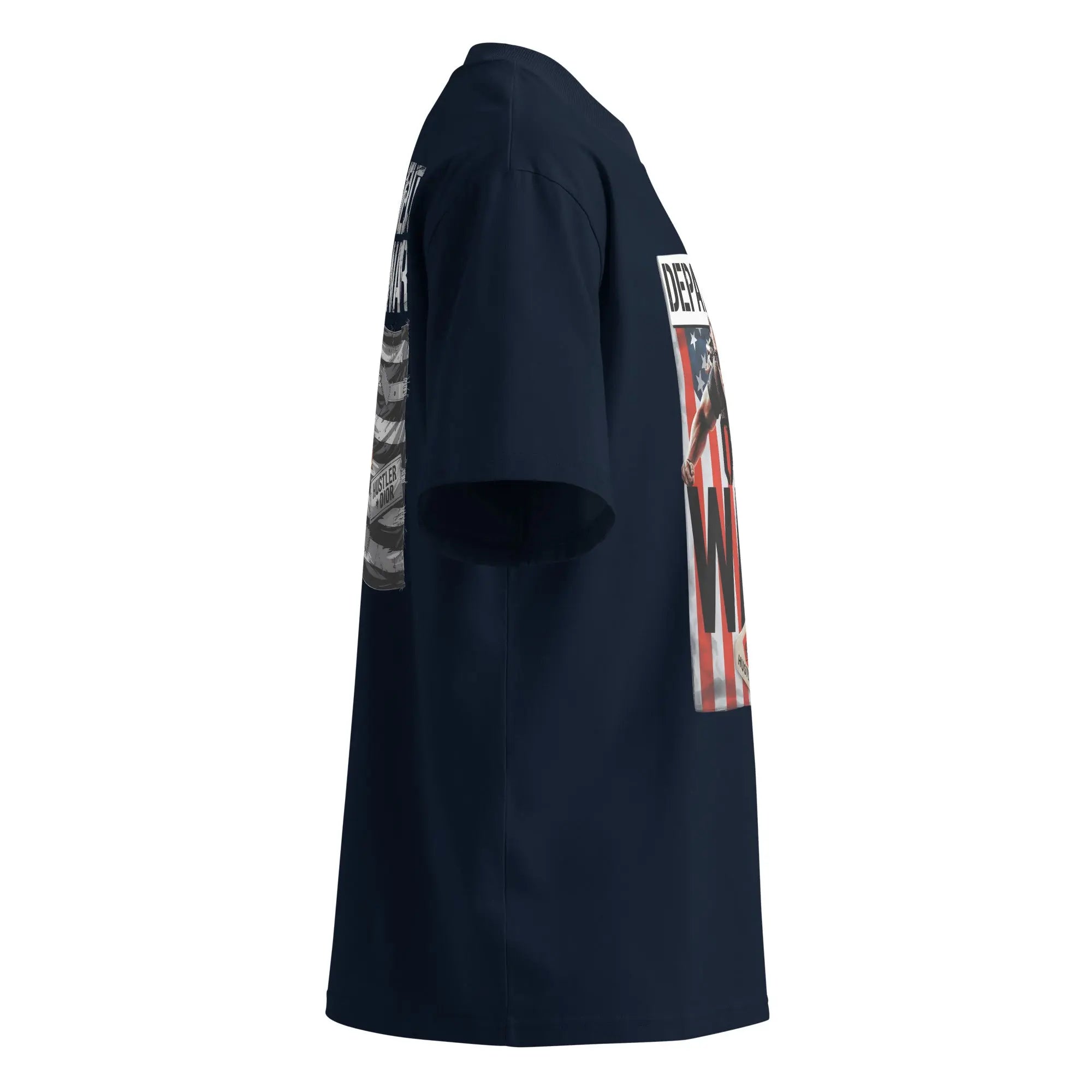 Hustler Dior: “Raise the Flag” — Oversized Department of War Tee.