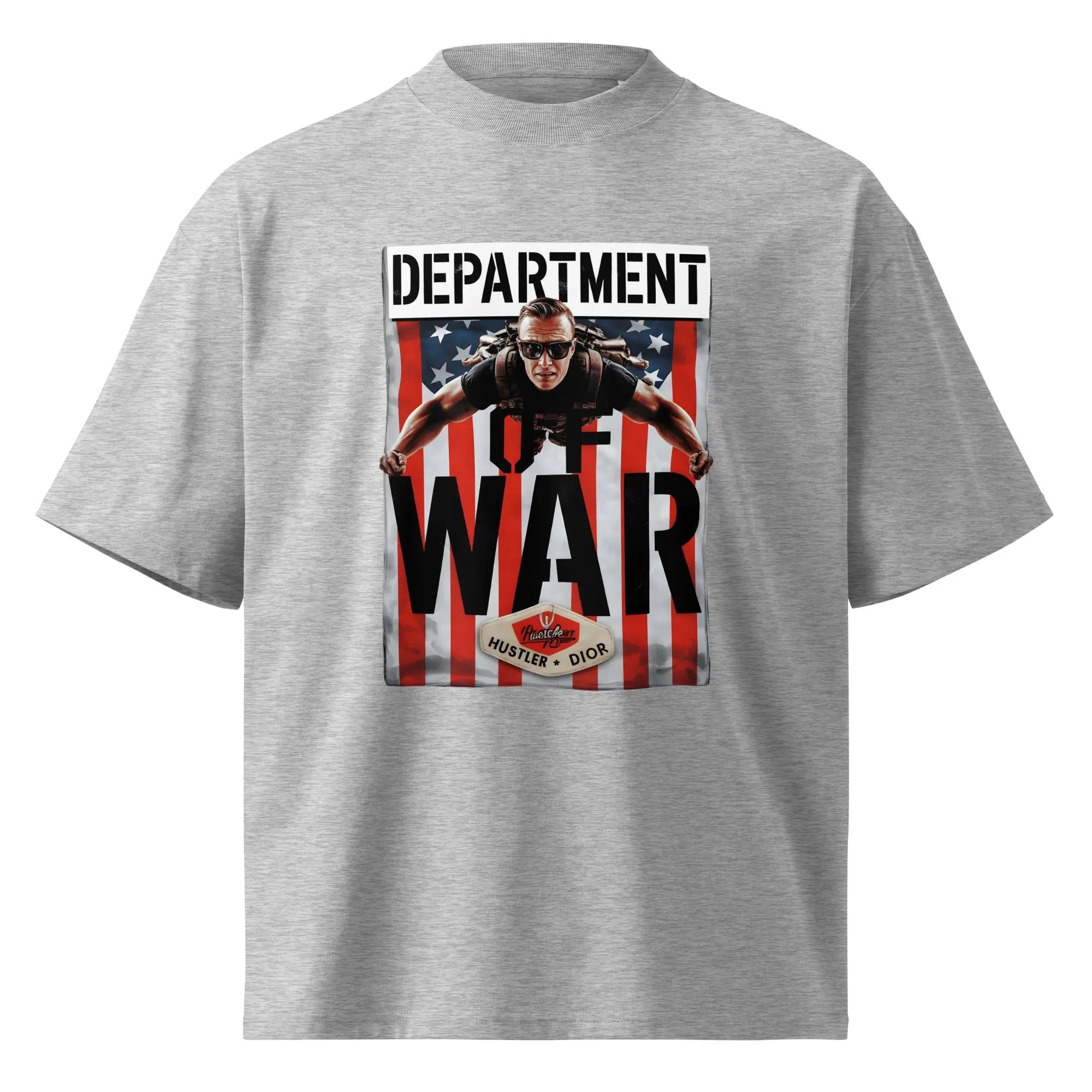 Hustler Dior: “Raise the Flag” — Oversized Department of War Tee.