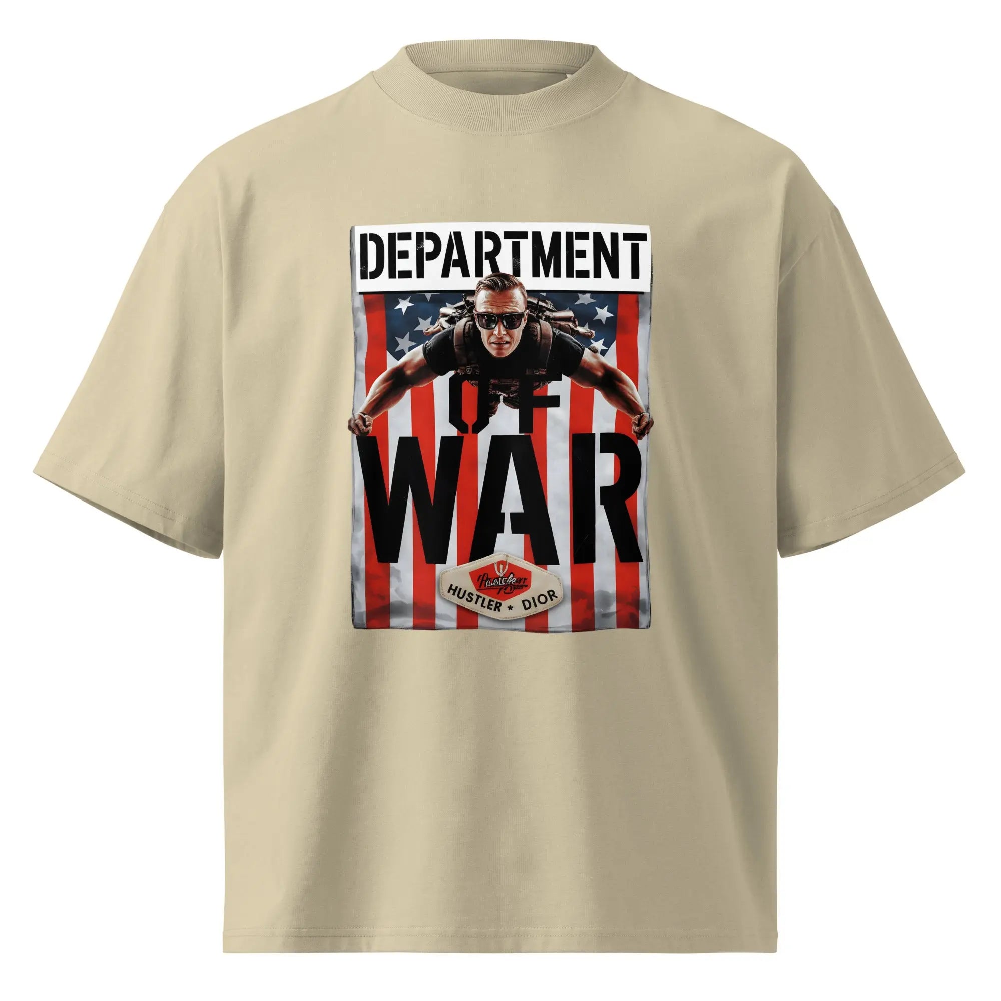 Hustler Dior: “Raise the Flag” — Oversized Department of War Tee.