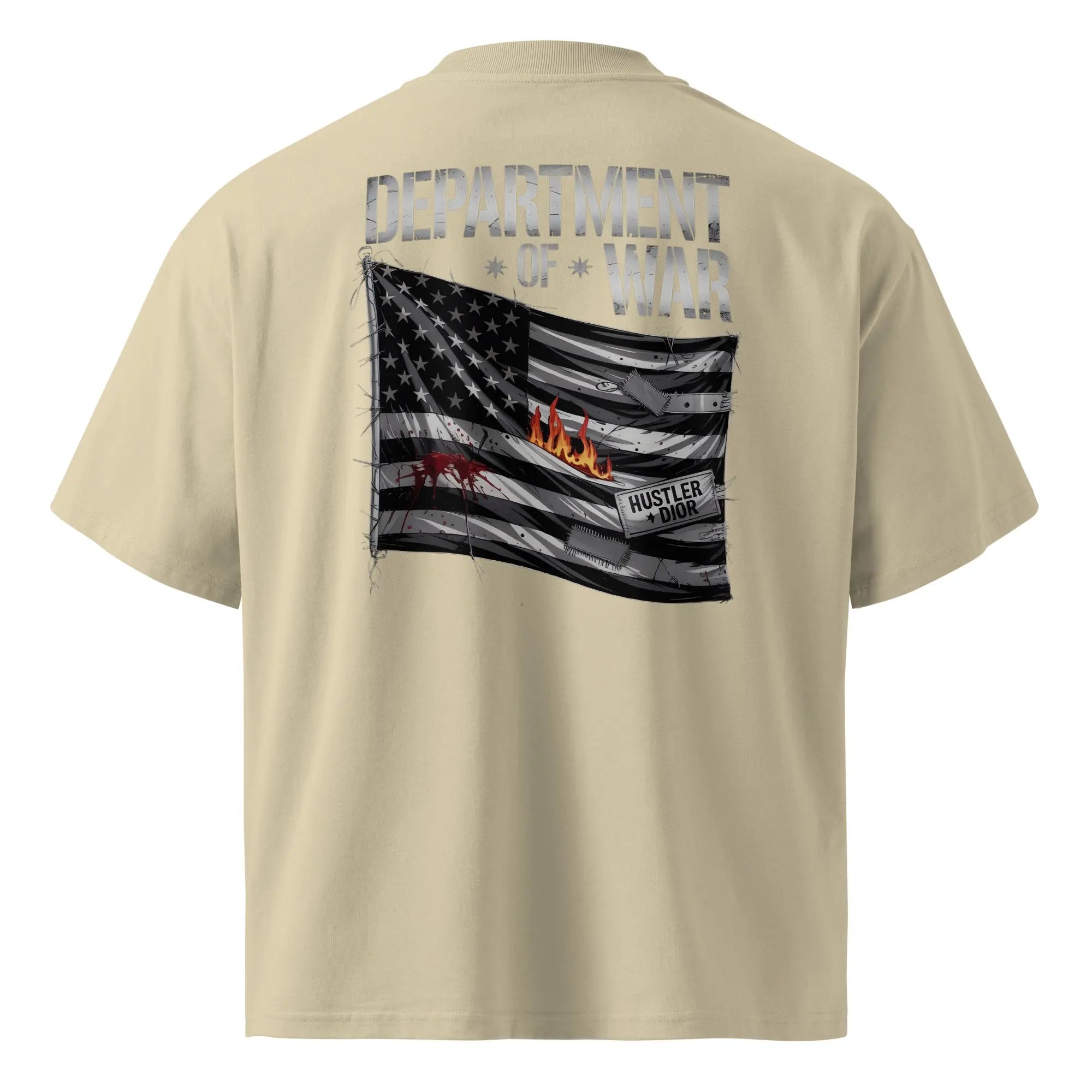 Hustler Dior: “Raise the Flag” — Oversized Department of War Tee.