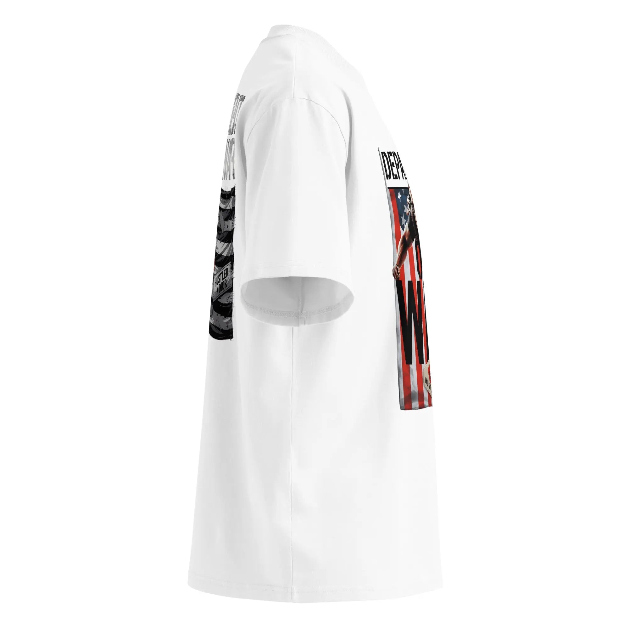 Hustler Dior: “Raise the Flag” — Oversized Department of War Tee.