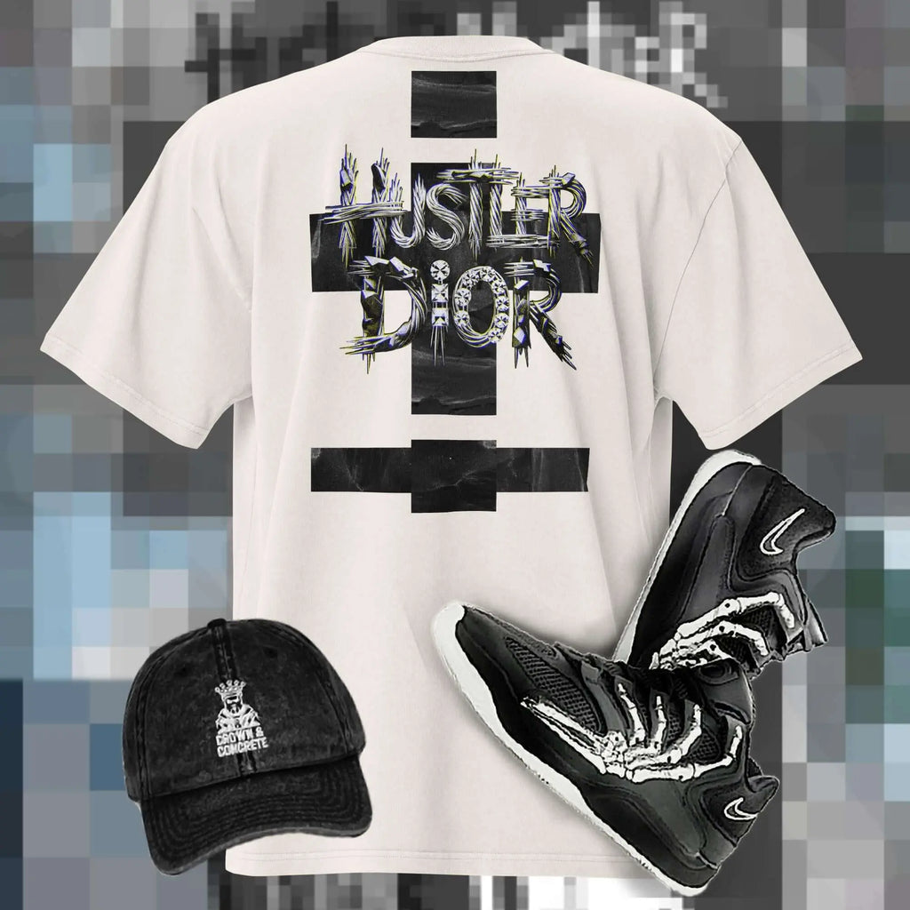 HUSTLER DIOR “VA Nightfall” Oversized Tee.