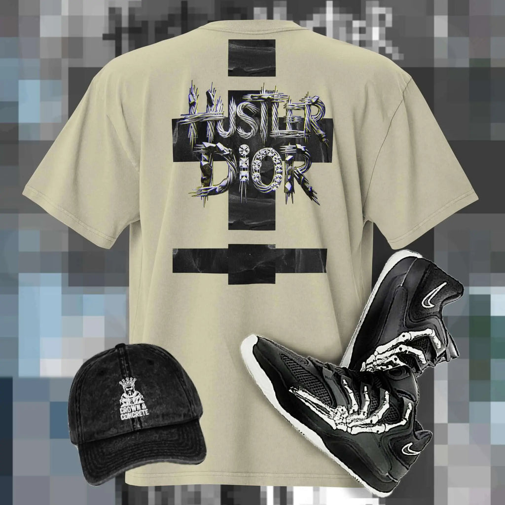 HUSTLER DIOR “VA Nightfall” Oversized Tee.