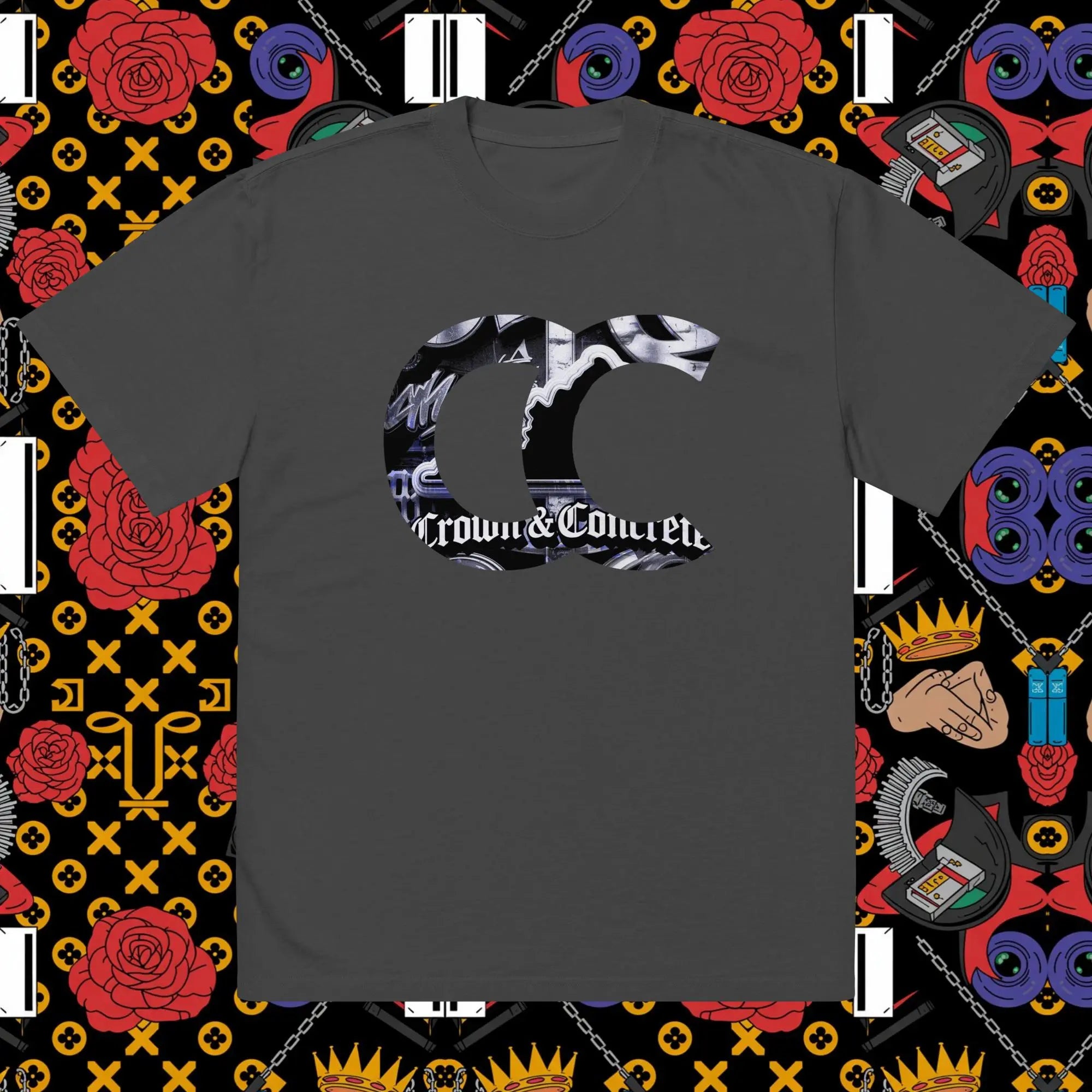 Oversized faded t-shirt.