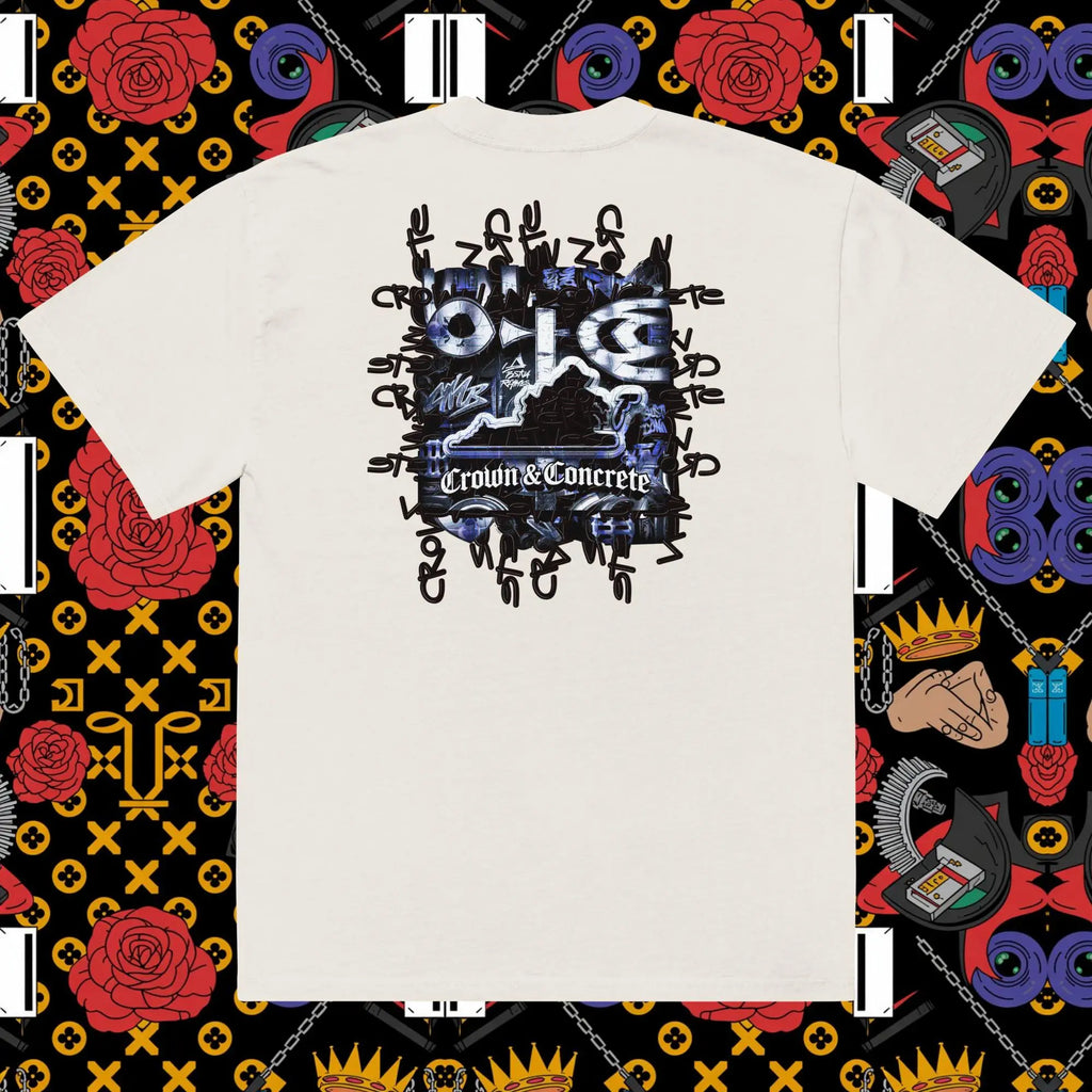 Oversized faded t-shirt.