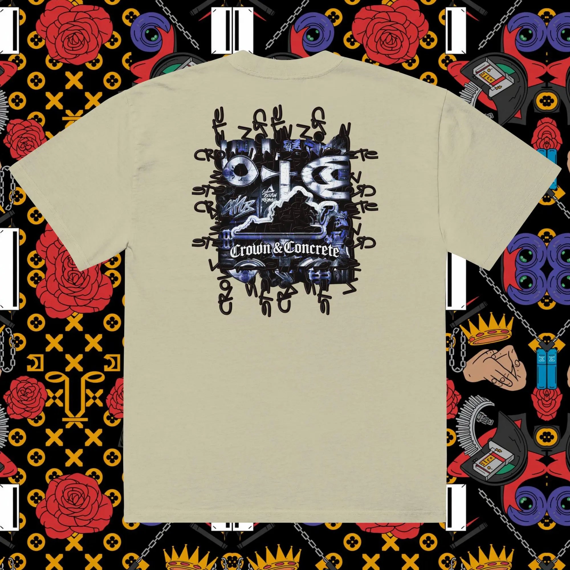 Oversized faded t-shirt.