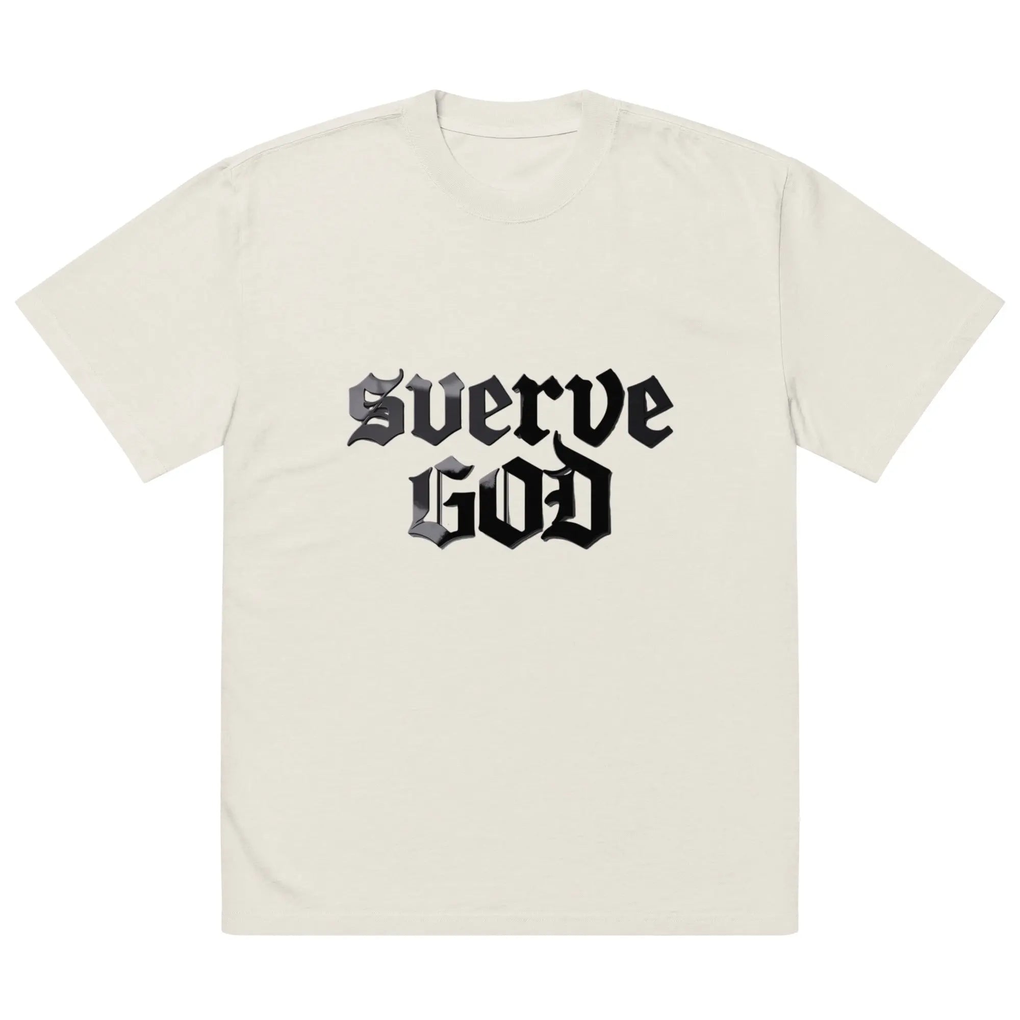 SWERVE GOD – Gothic Stack Tee (Sandstone - Hustler Dior