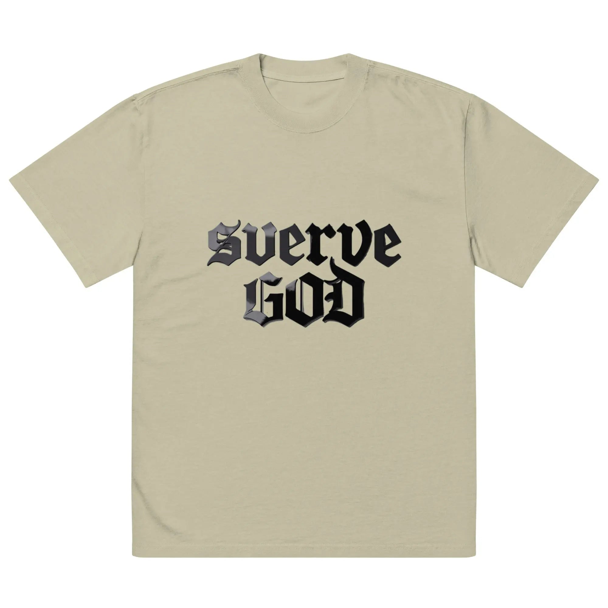 SWERVE GOD – Gothic Stack Tee (Sandstone - Hustler Dior