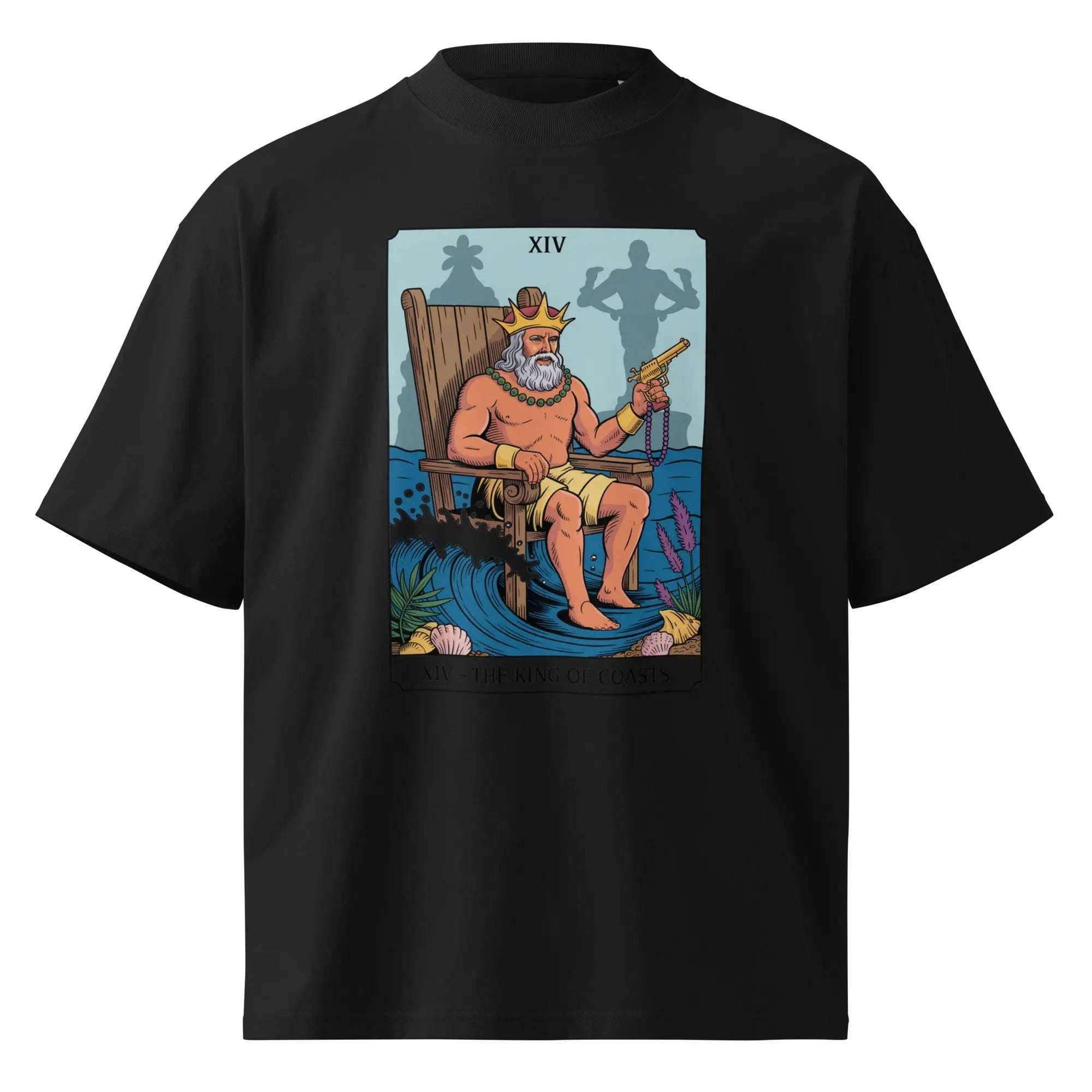 Tarot Card Stacking™ Graphic Tee – Streetwear Tarot Aesthetic Unisex organic oversized high neck t-shirt.