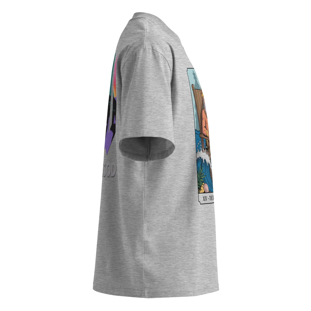 Tarot Card Stacking™ Graphic Tee – Streetwear Tarot Aesthetic Unisex organic oversized high neck t-shirt.