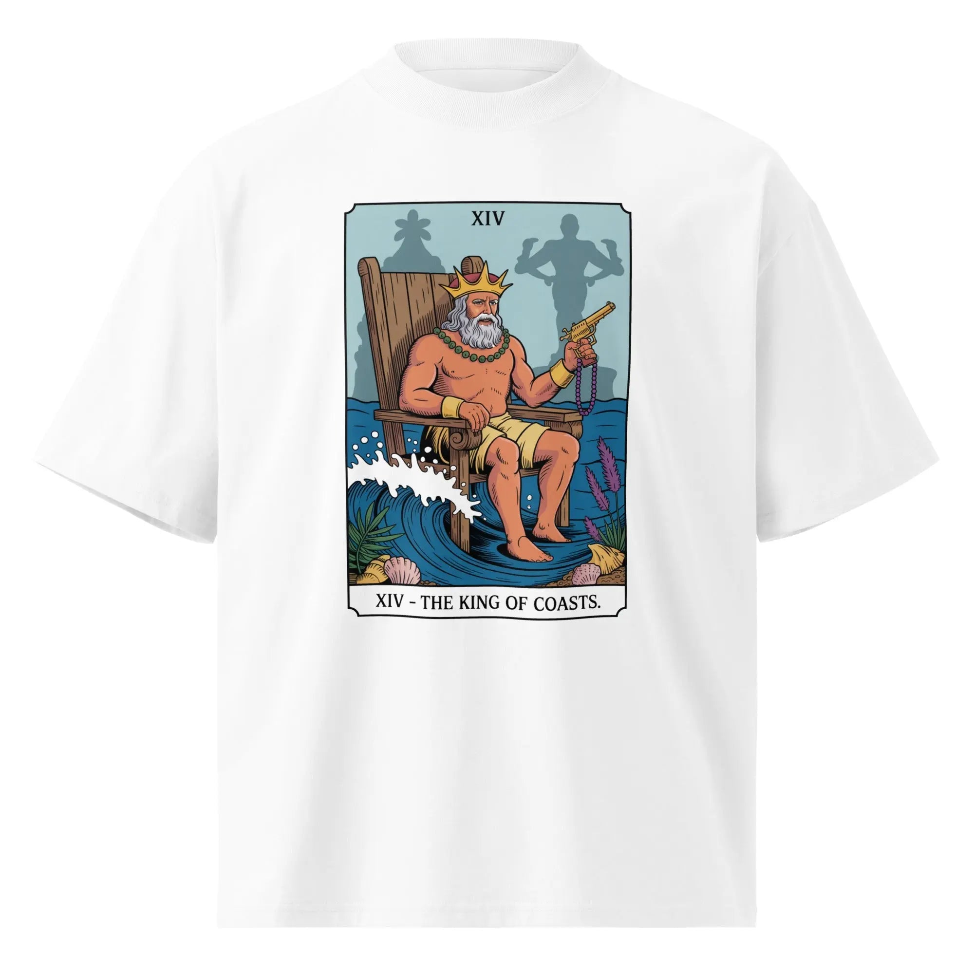 Tarot Card Stacking™ Graphic Tee – Streetwear Tarot Aesthetic Unisex organic oversized high neck t-shirt.