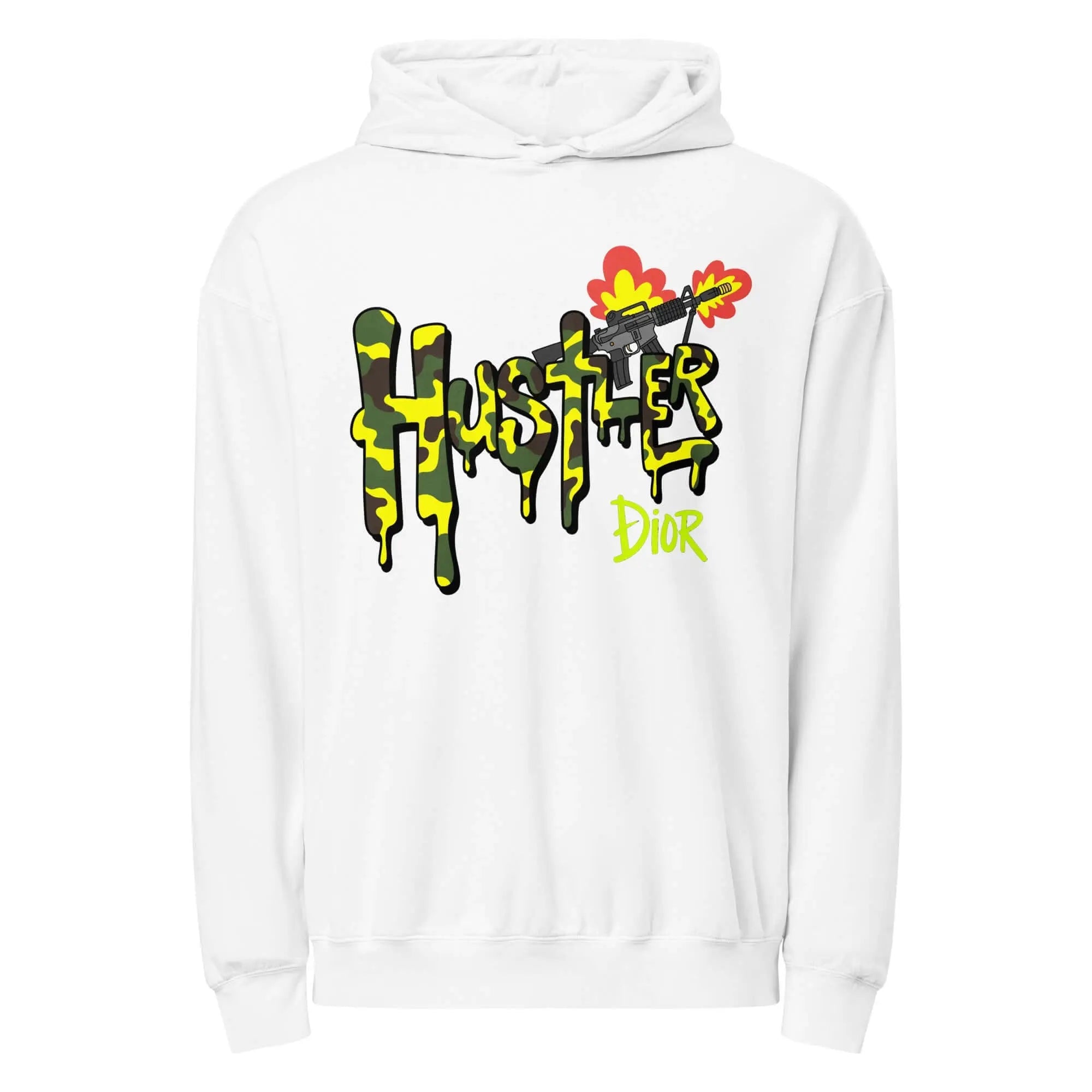 Trippy Melted Camo Soup Unisex garment - dyed lightweight hoodie - Hustler Dior