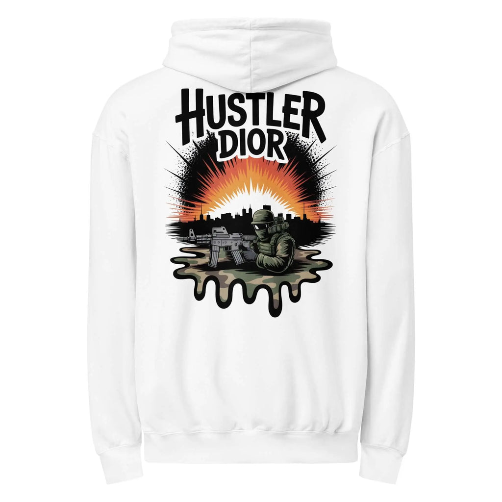 Trippy Melted Camo Soup Unisex garment - dyed lightweight hoodie - Hustler Dior