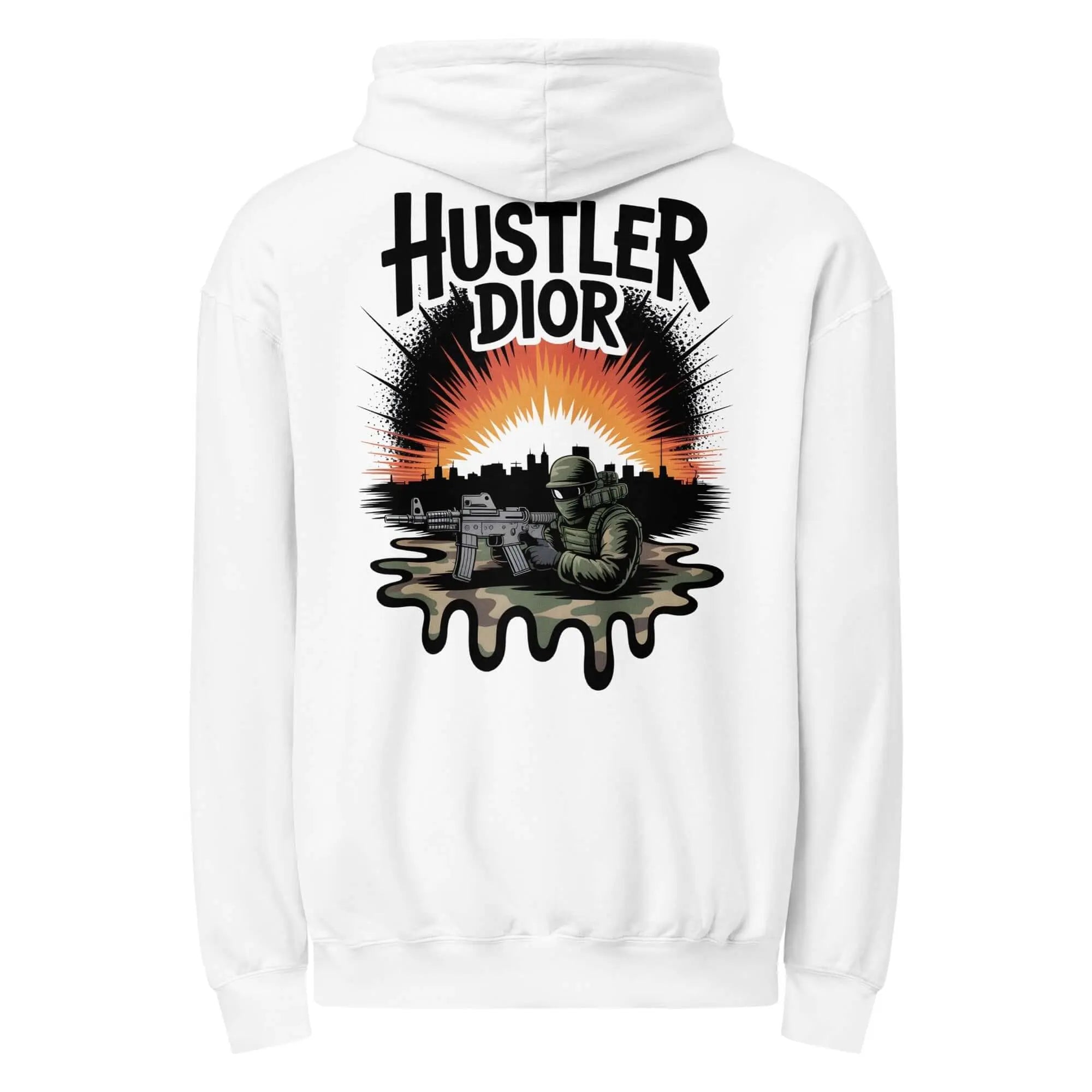 Trippy Melted Camo Soup Unisex garment - dyed lightweight hoodie - Hustler Dior