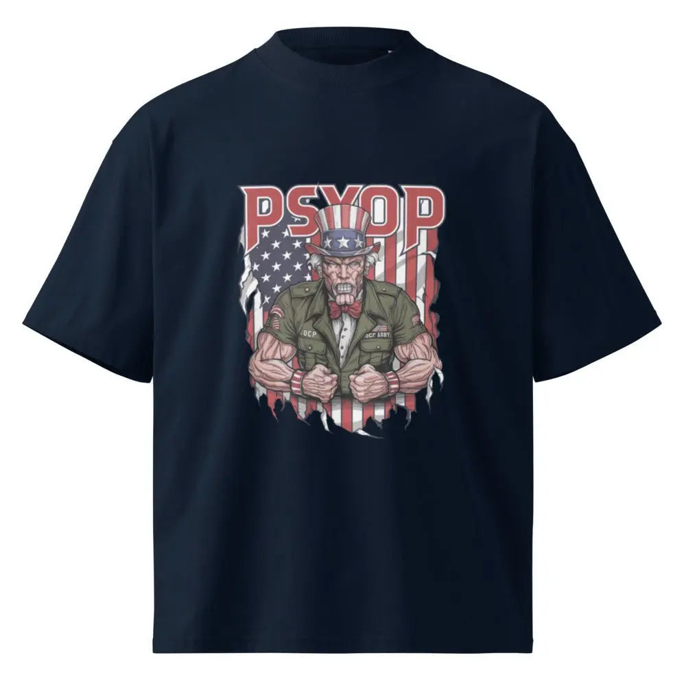 Uncle Sammy With The Blammy Unisex organic oversized high neck t-shirt.