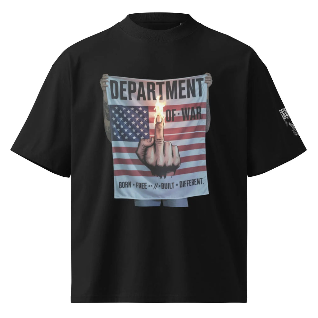 Unisex organic oversized high neck t-shirt.