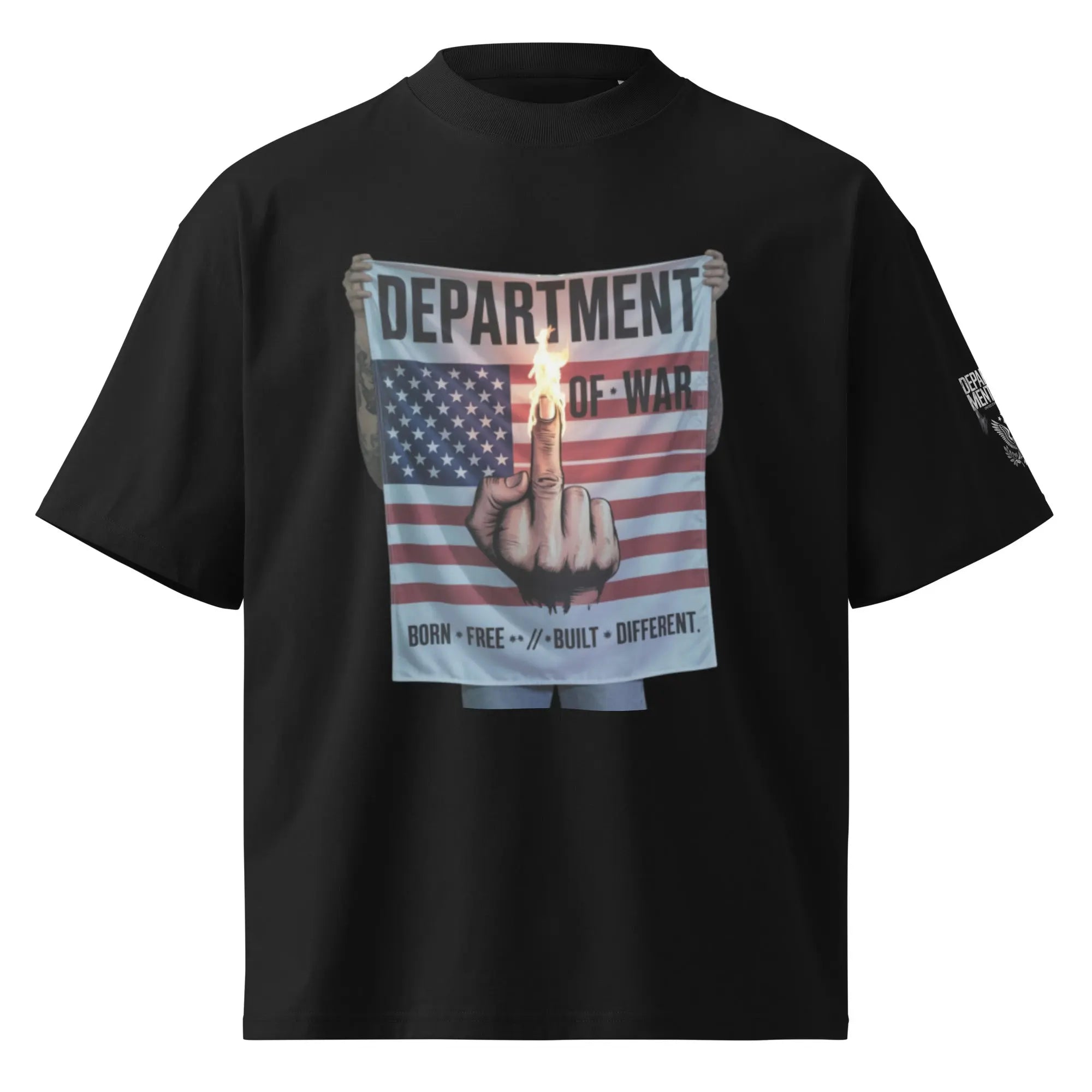 Unisex organic oversized high neck t-shirt.