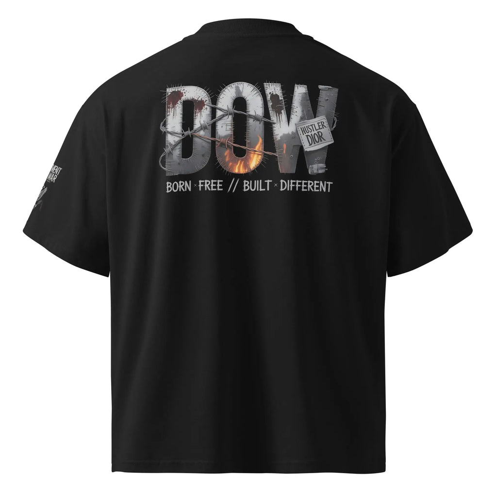 Unisex organic oversized high neck t-shirt.