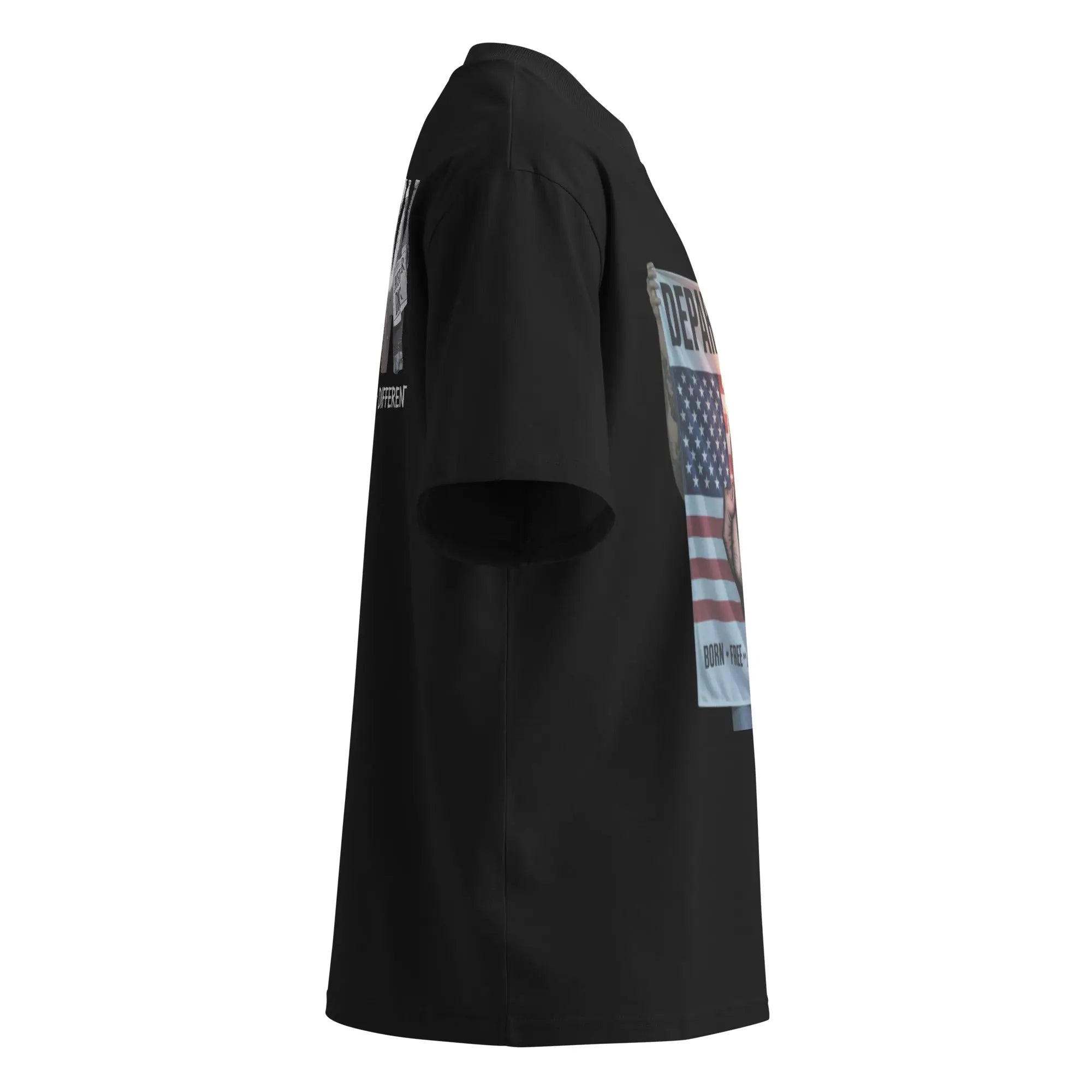 Unisex organic oversized high neck t-shirt.