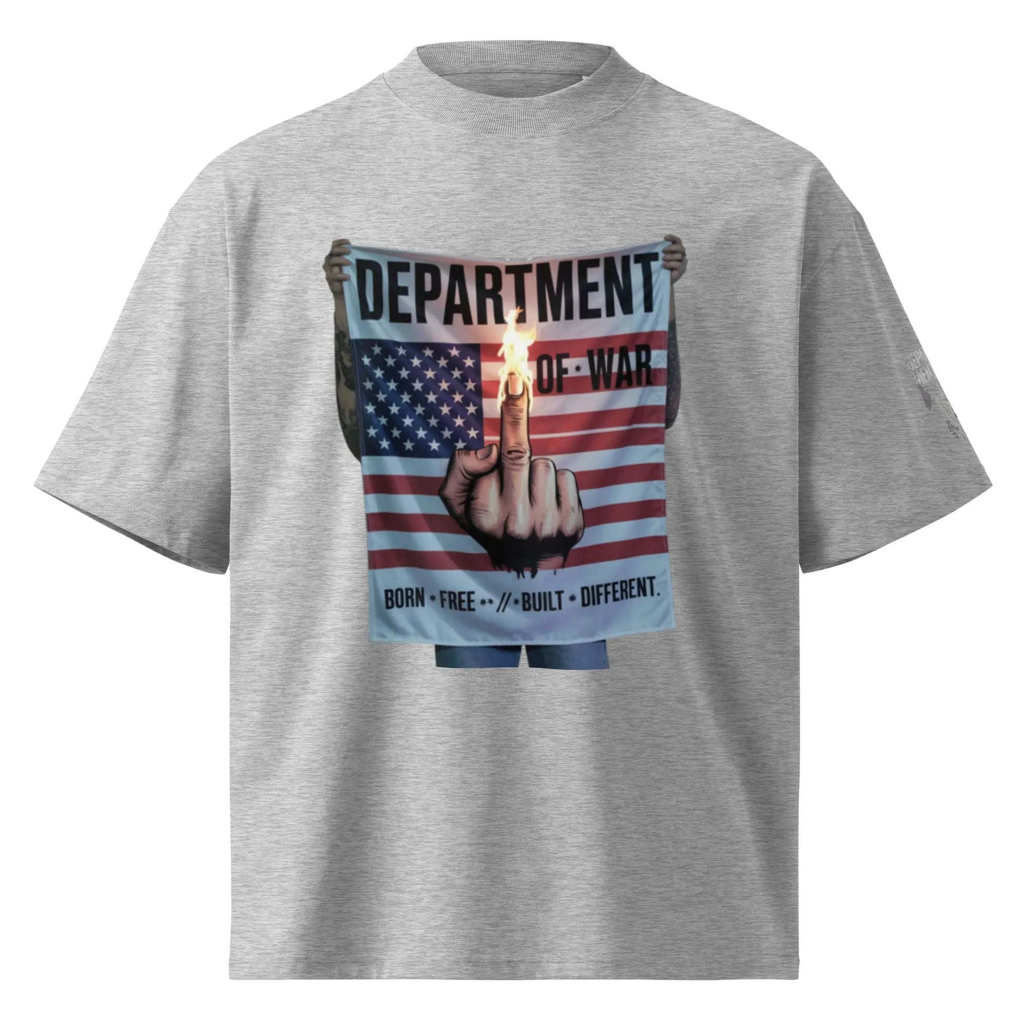 Unisex organic oversized high neck t-shirt.