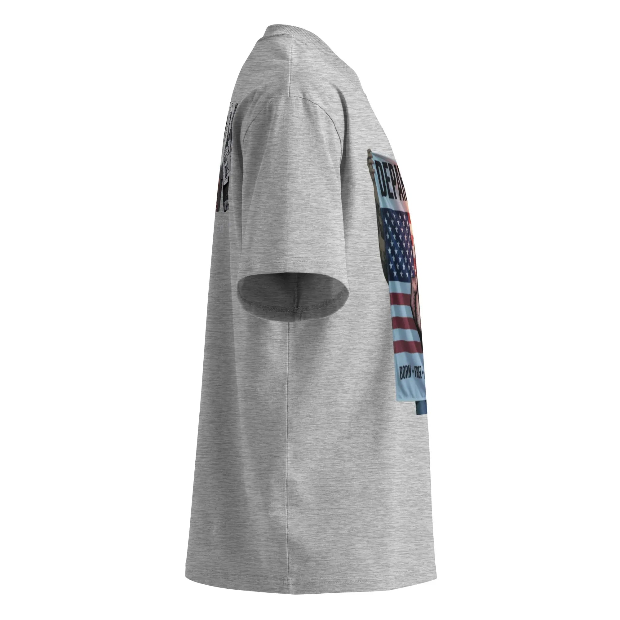 Unisex organic oversized high neck t-shirt.