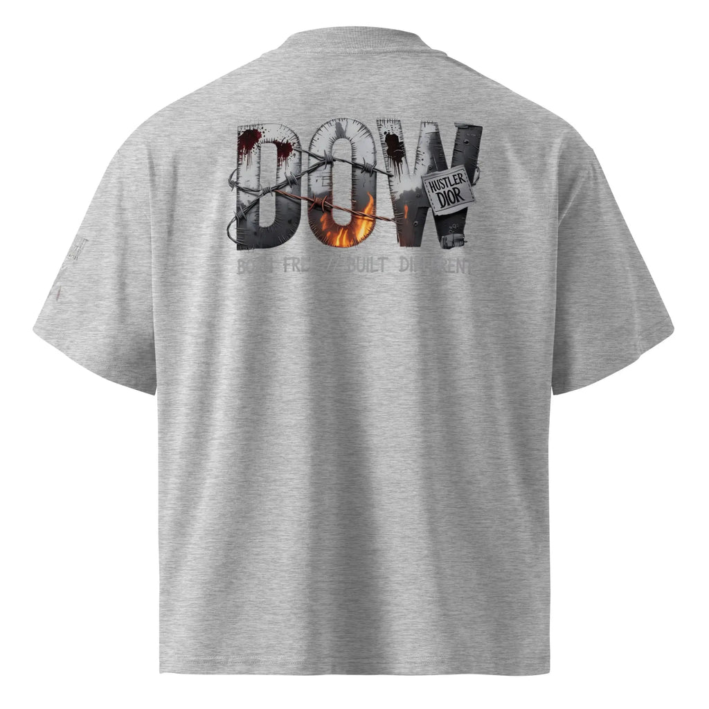 Unisex organic oversized high neck t-shirt.