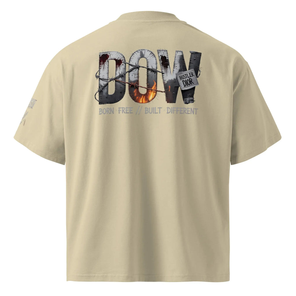 Unisex organic oversized high neck t-shirt.