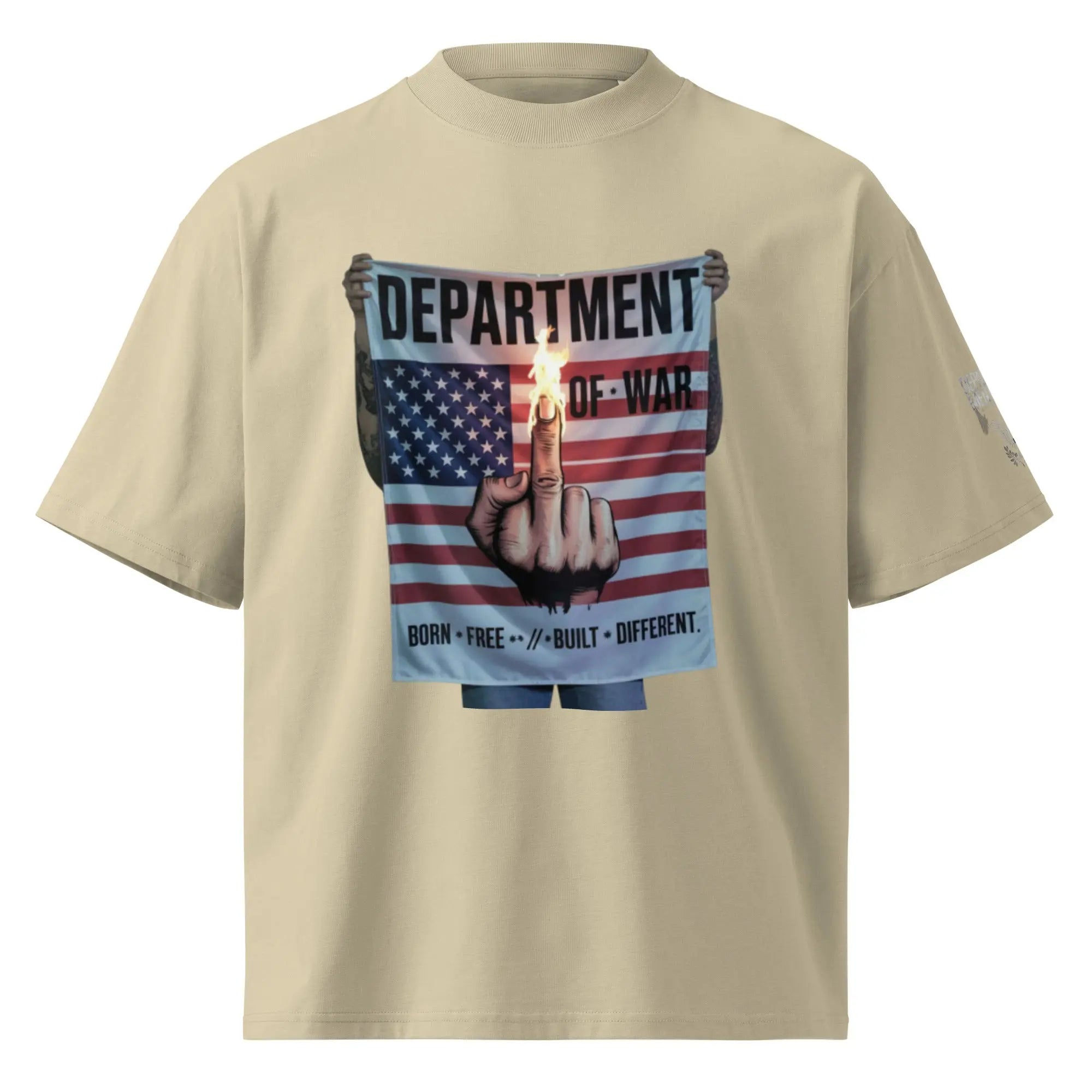 Unisex organic oversized high neck t-shirt.