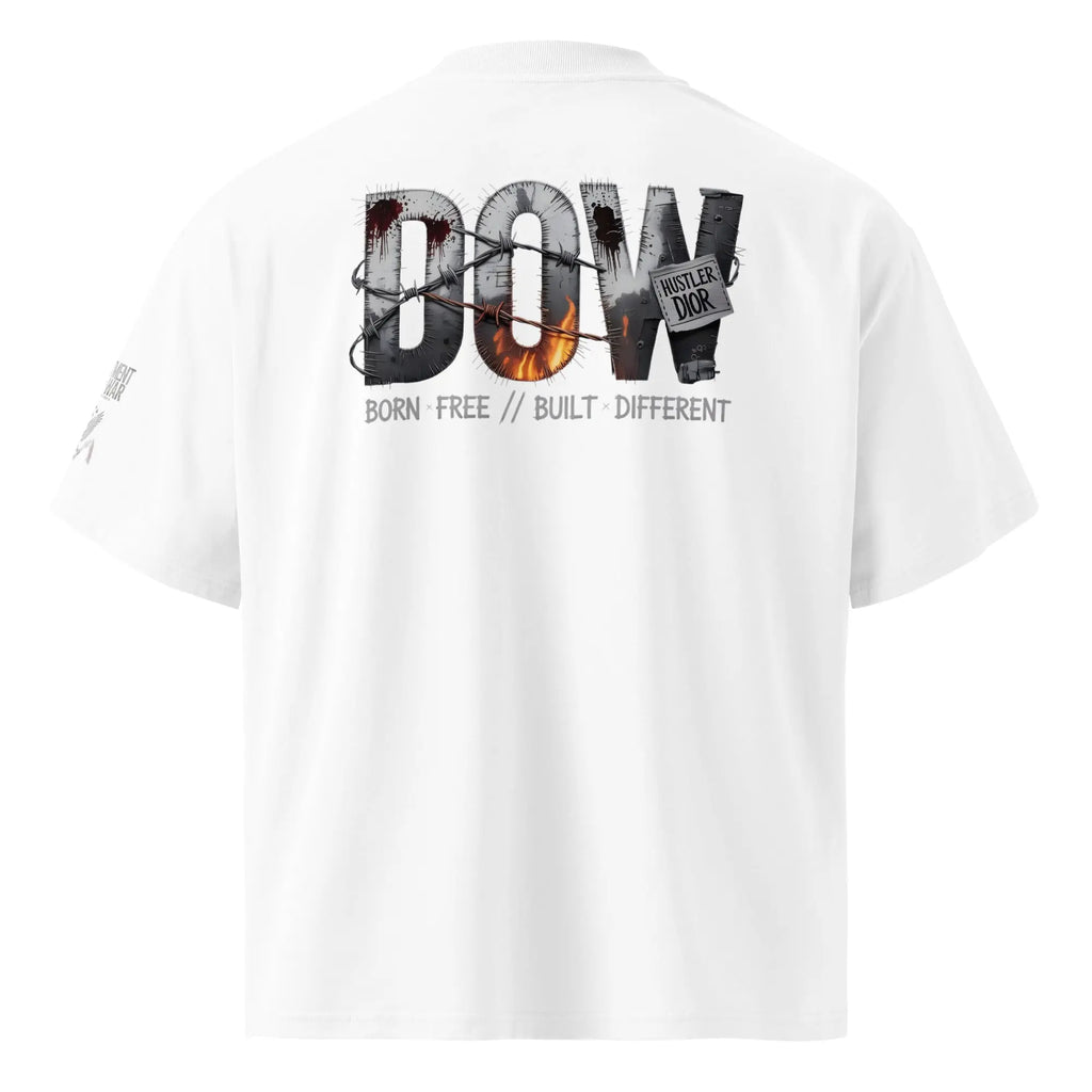 Unisex organic oversized high neck t-shirt.