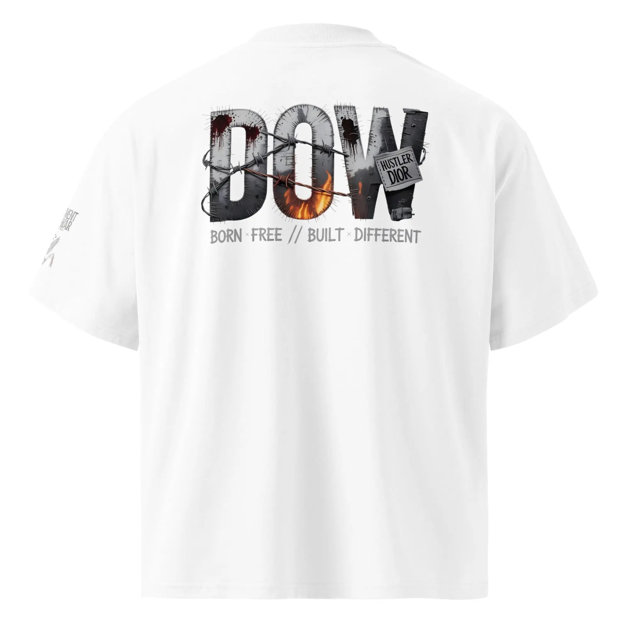 Unisex organic oversized high neck t-shirt.