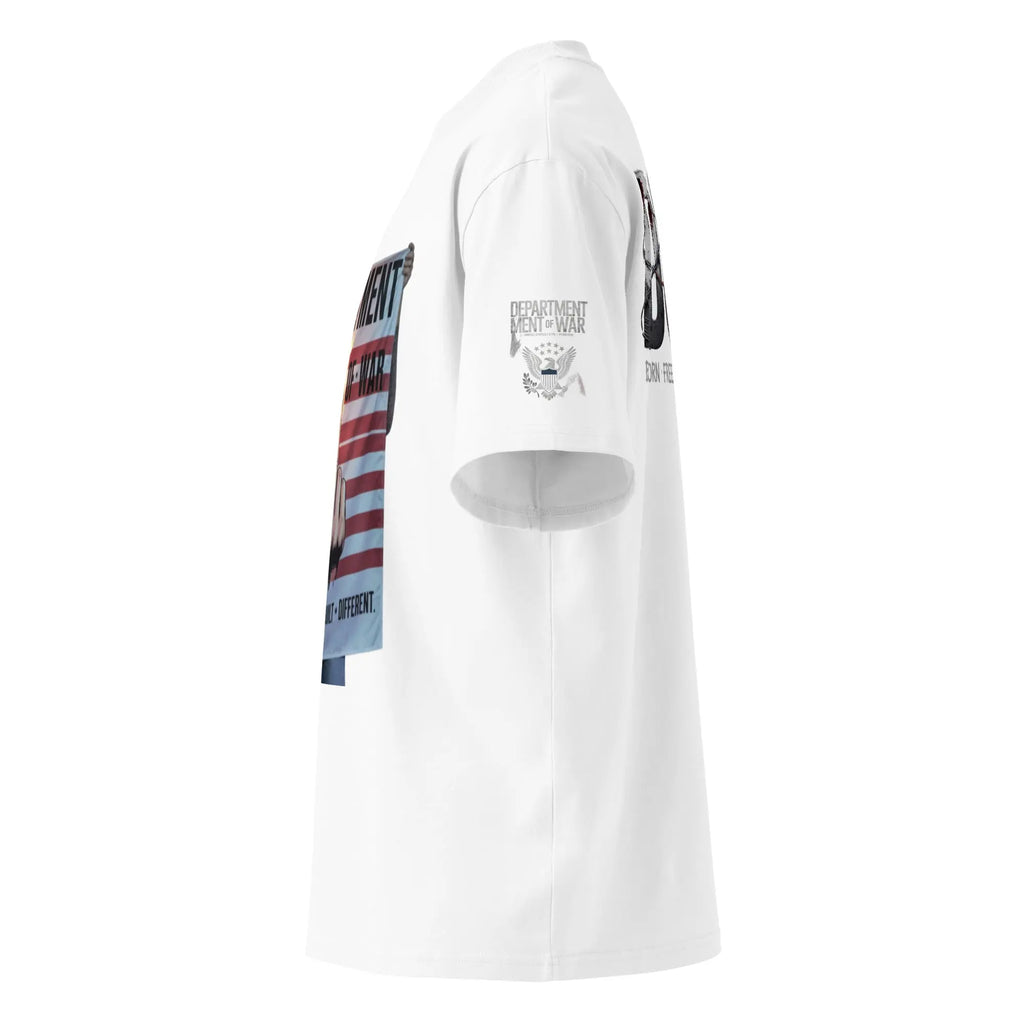 Unisex organic oversized high neck t-shirt.