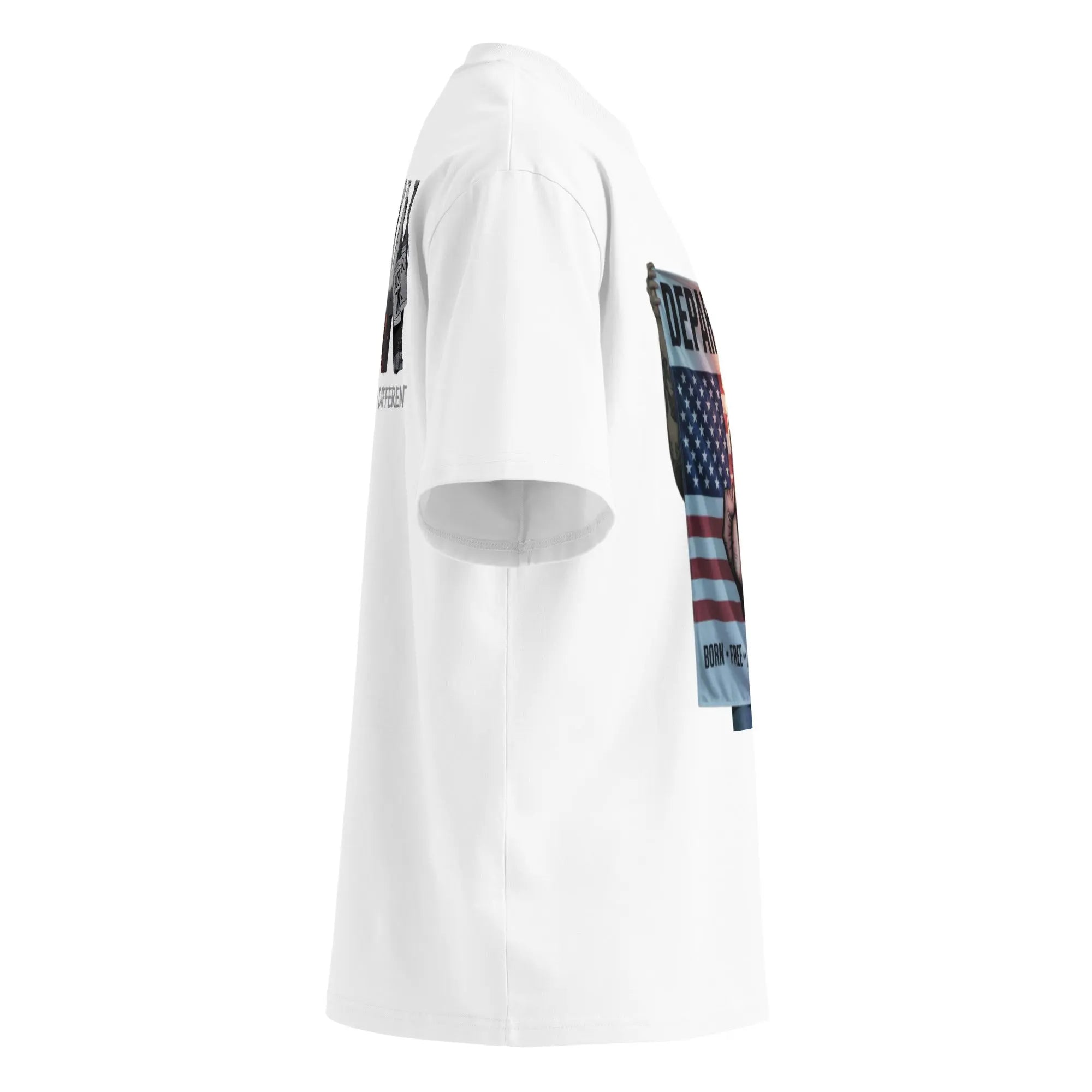 Unisex organic oversized high neck t-shirt.