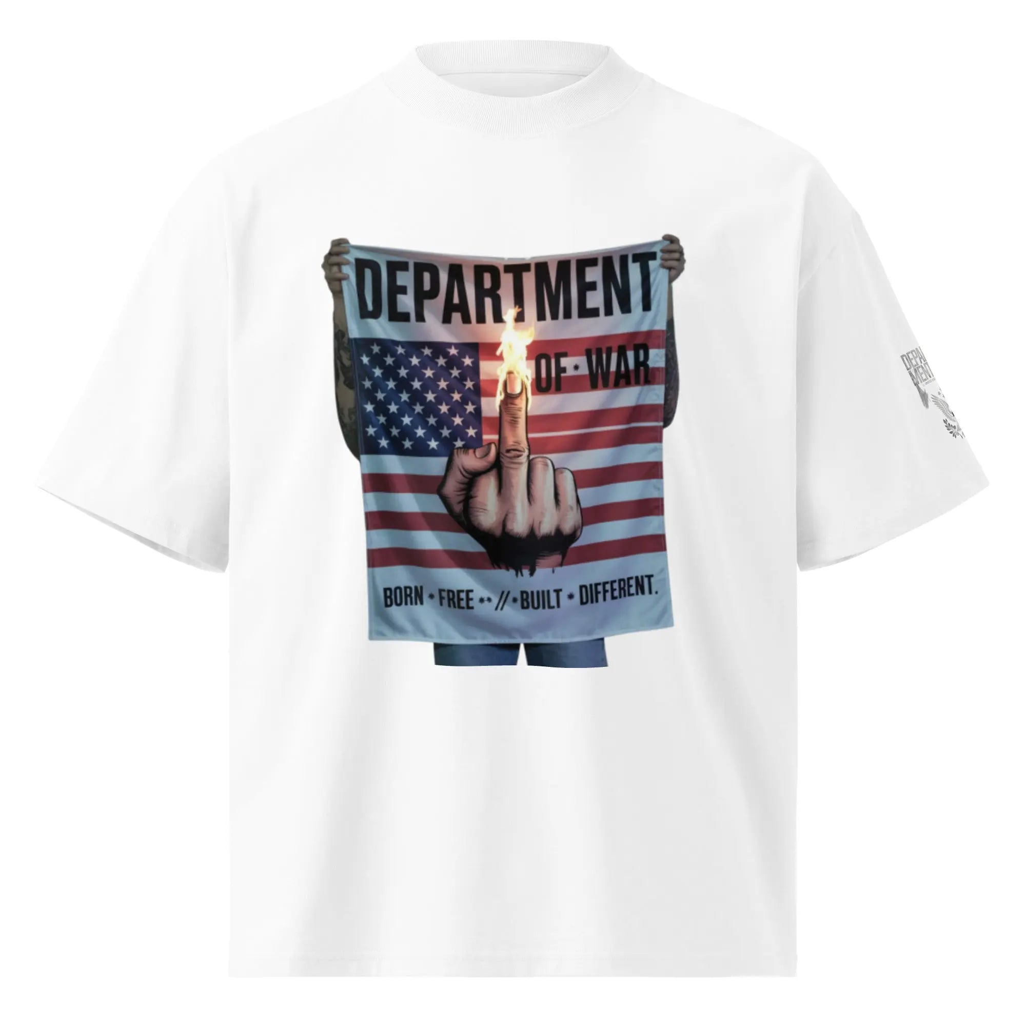 Unisex organic oversized high neck t-shirt.