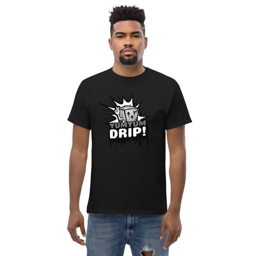 YUM YUM DRIP B&W heavyweight tee.